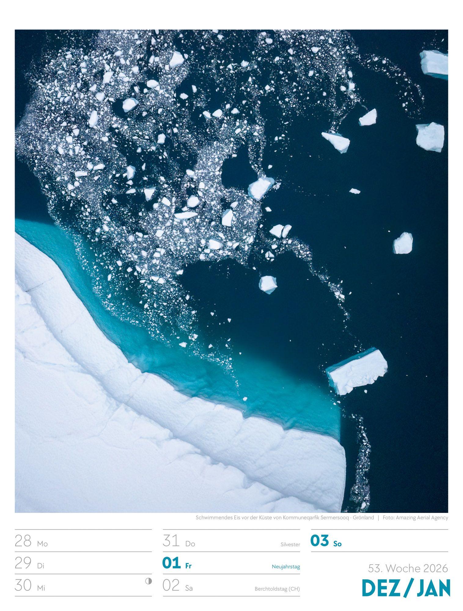Beispielinhalt (Bild) Welt von Oben Wochenplaner Luftbild-Kalender 2027