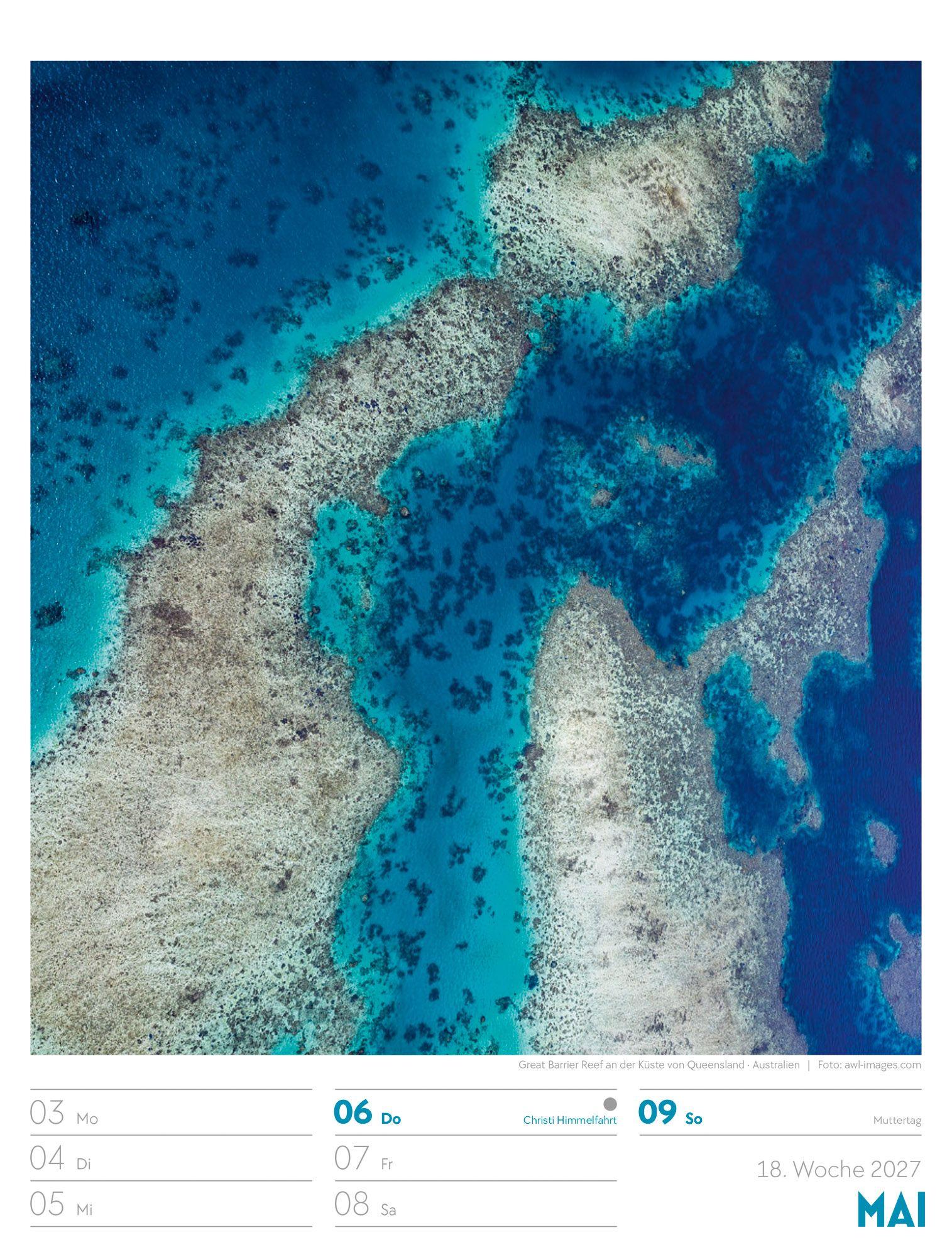 Beispielinhalt (Bild) Welt von Oben Wochenplaner Luftbild-Kalender 2027