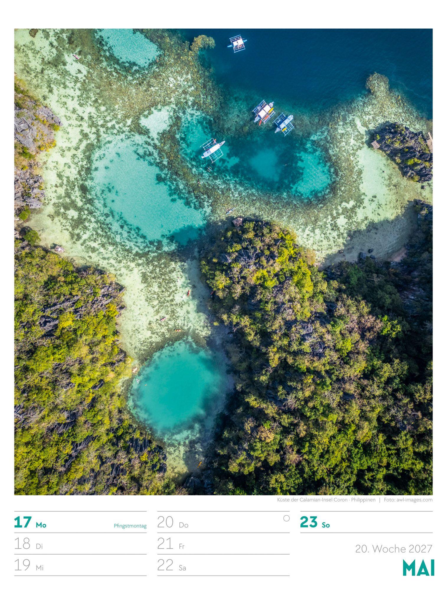 Beispielinhalt (Bild) Welt von Oben Wochenplaner Luftbild-Kalender 2027