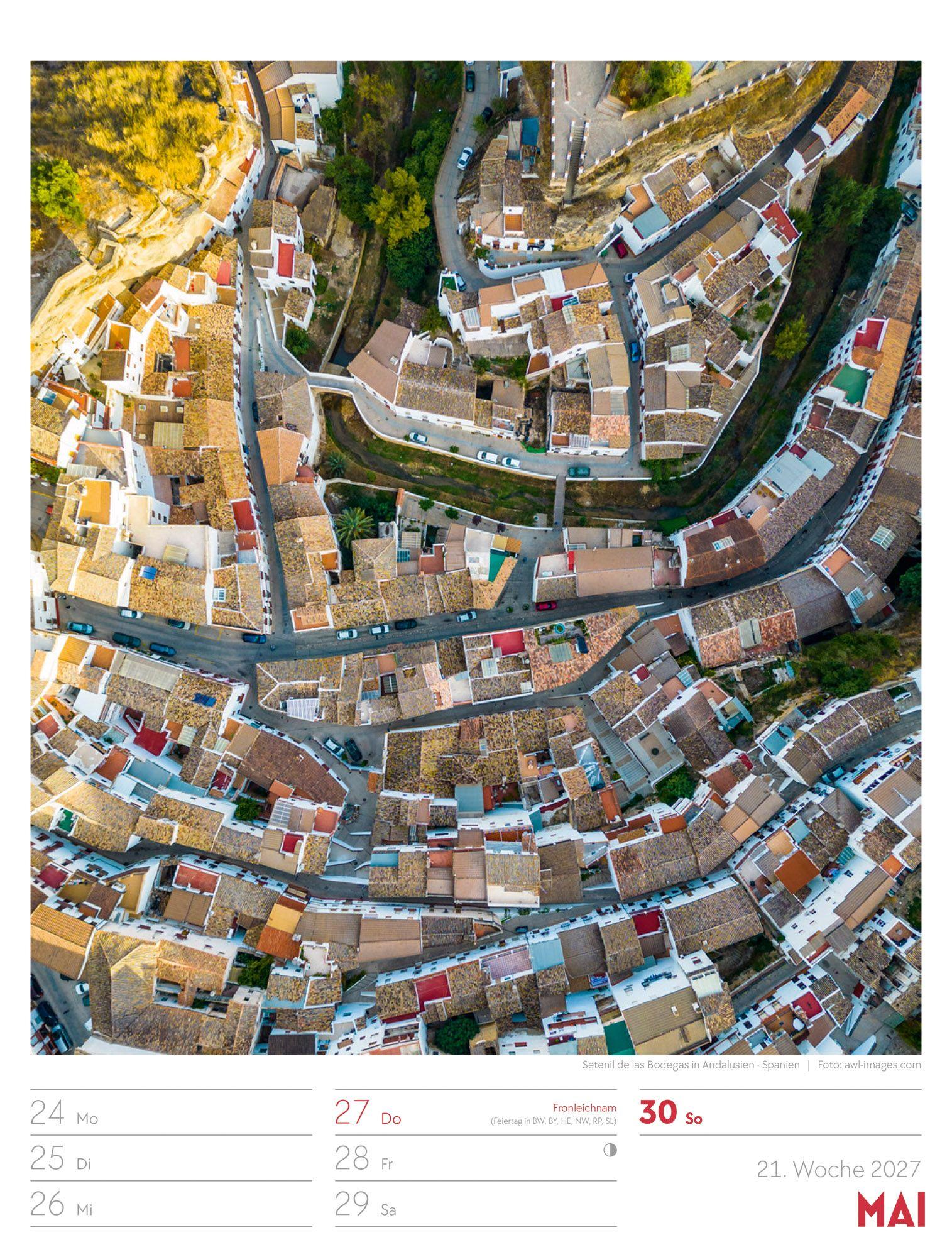 Beispielinhalt (Bild) Welt von Oben Wochenplaner Luftbild-Kalender 2027