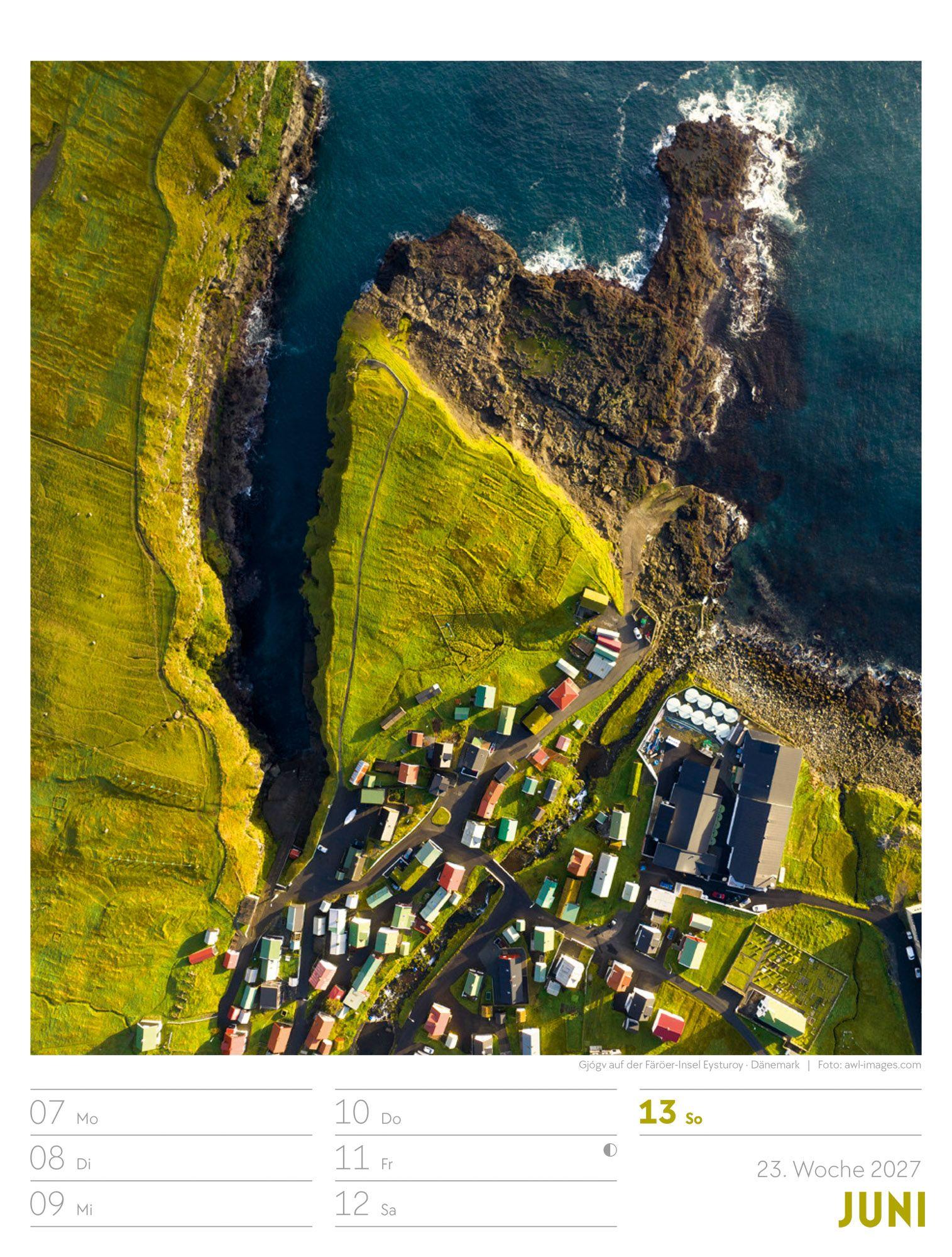 Beispielinhalt (Bild) Welt von Oben Wochenplaner Luftbild-Kalender 2027