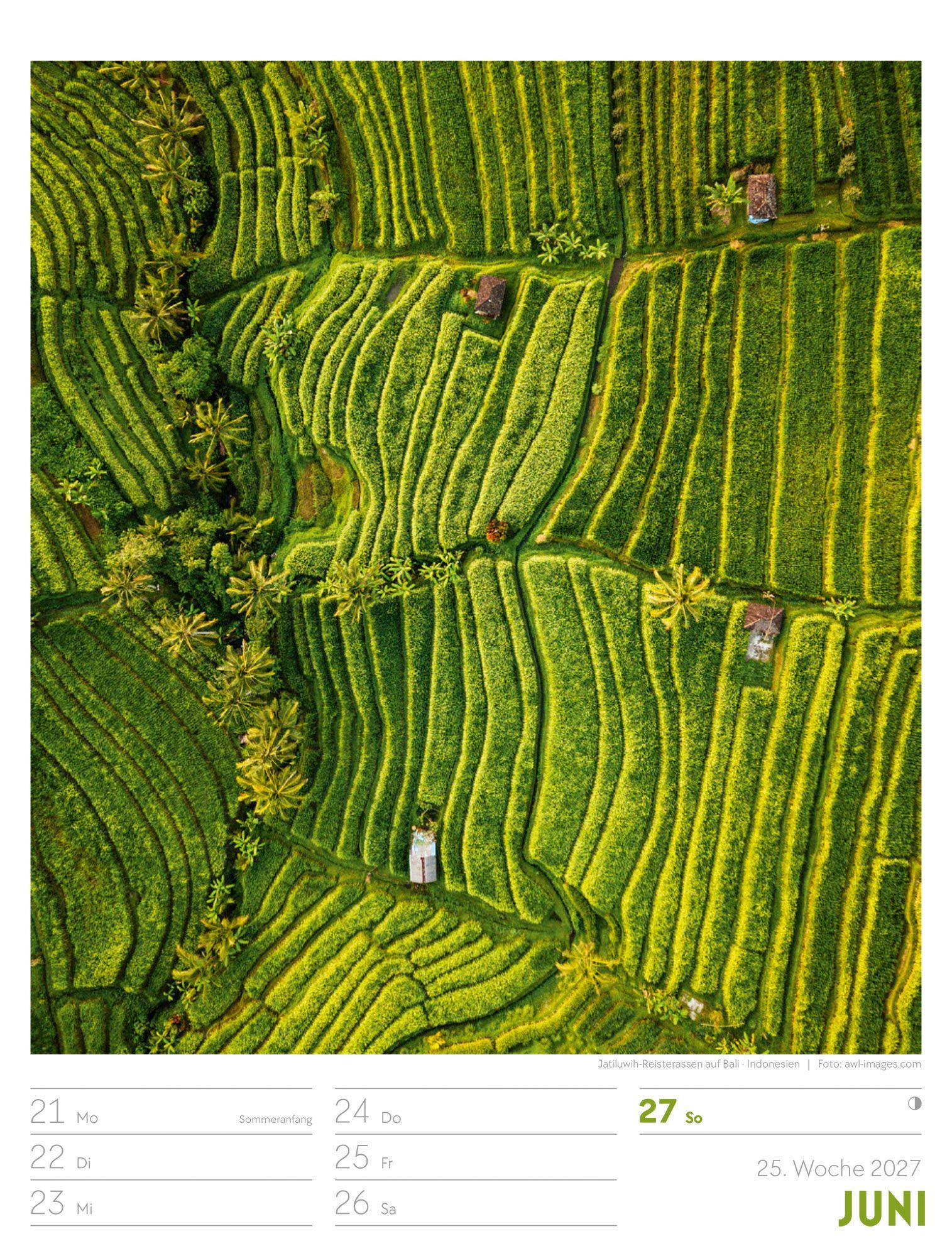 Beispielinhalt (Bild) Welt von Oben Wochenplaner Luftbild-Kalender 2027