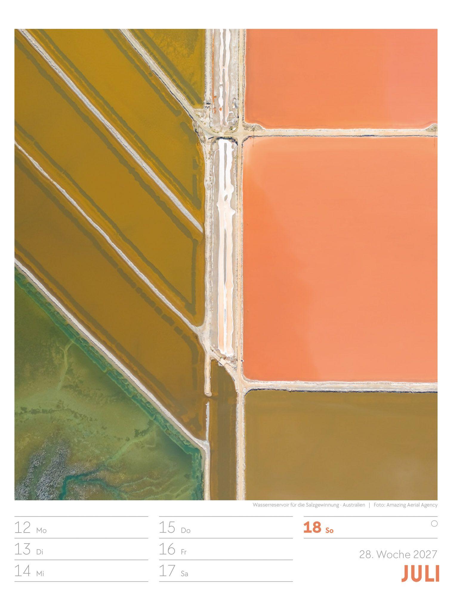 Beispielinhalt (Bild) Welt von Oben Wochenplaner Luftbild-Kalender 2027