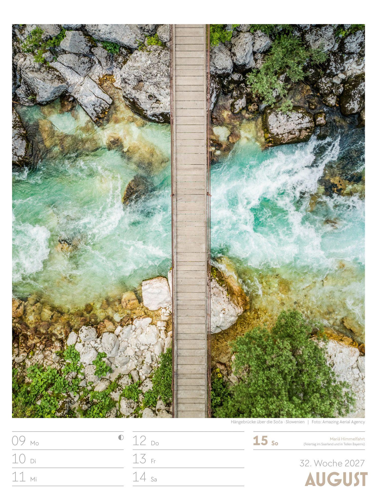 Beispielinhalt (Bild) Welt von Oben Wochenplaner Luftbild-Kalender 2027