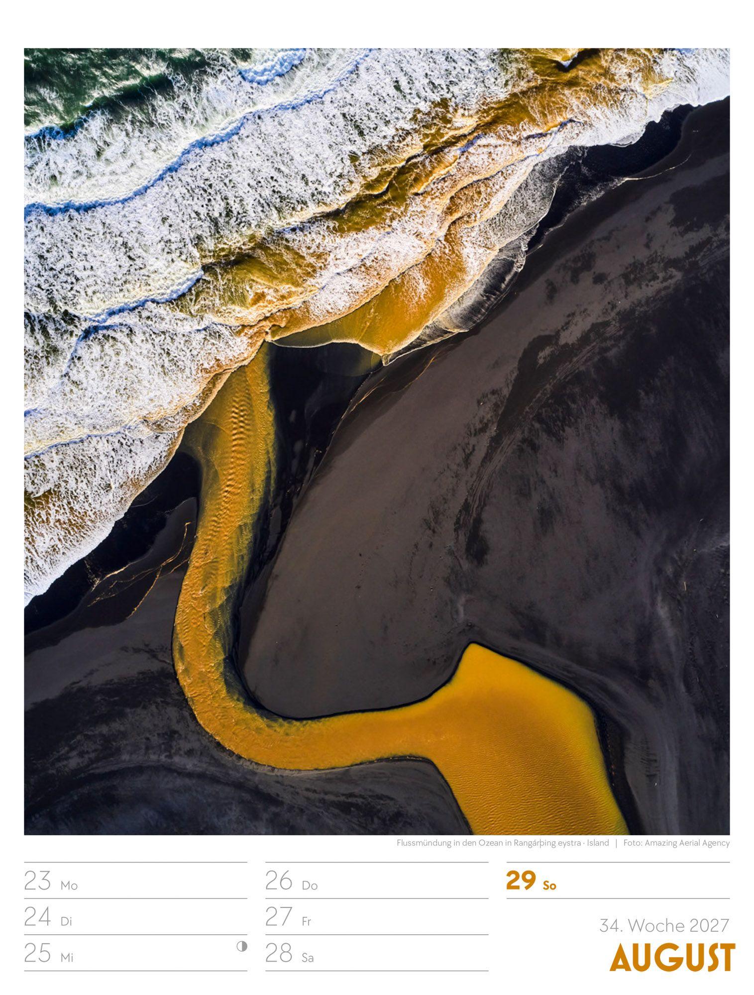 Beispielinhalt (Bild) Welt von Oben Wochenplaner Luftbild-Kalender 2027