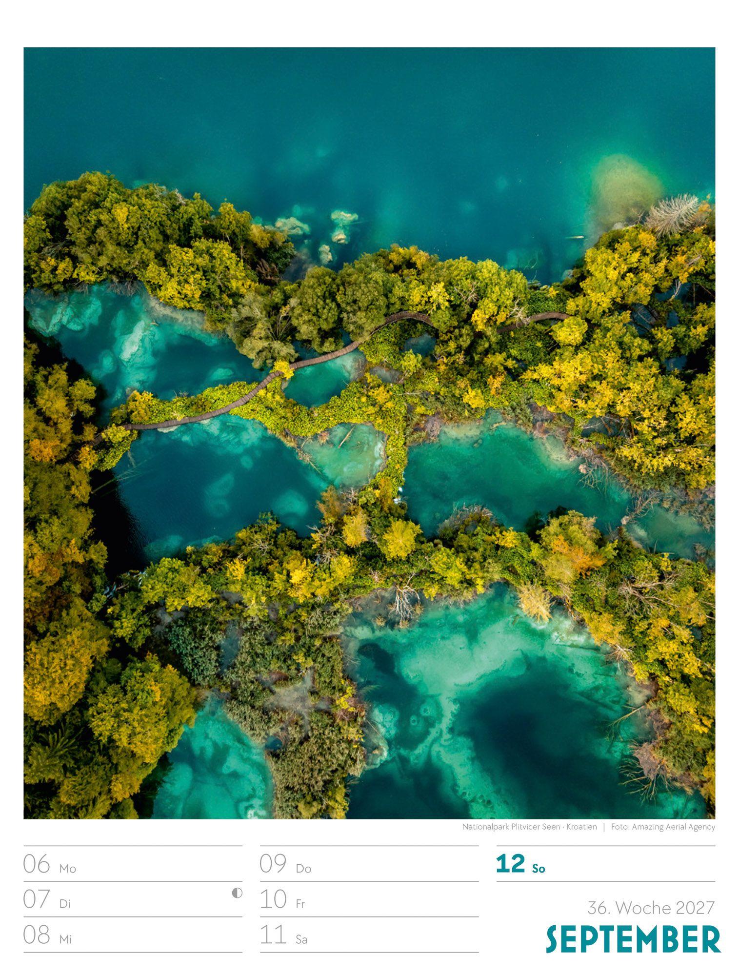 Beispielinhalt (Bild) Welt von Oben Wochenplaner Luftbild-Kalender 2027