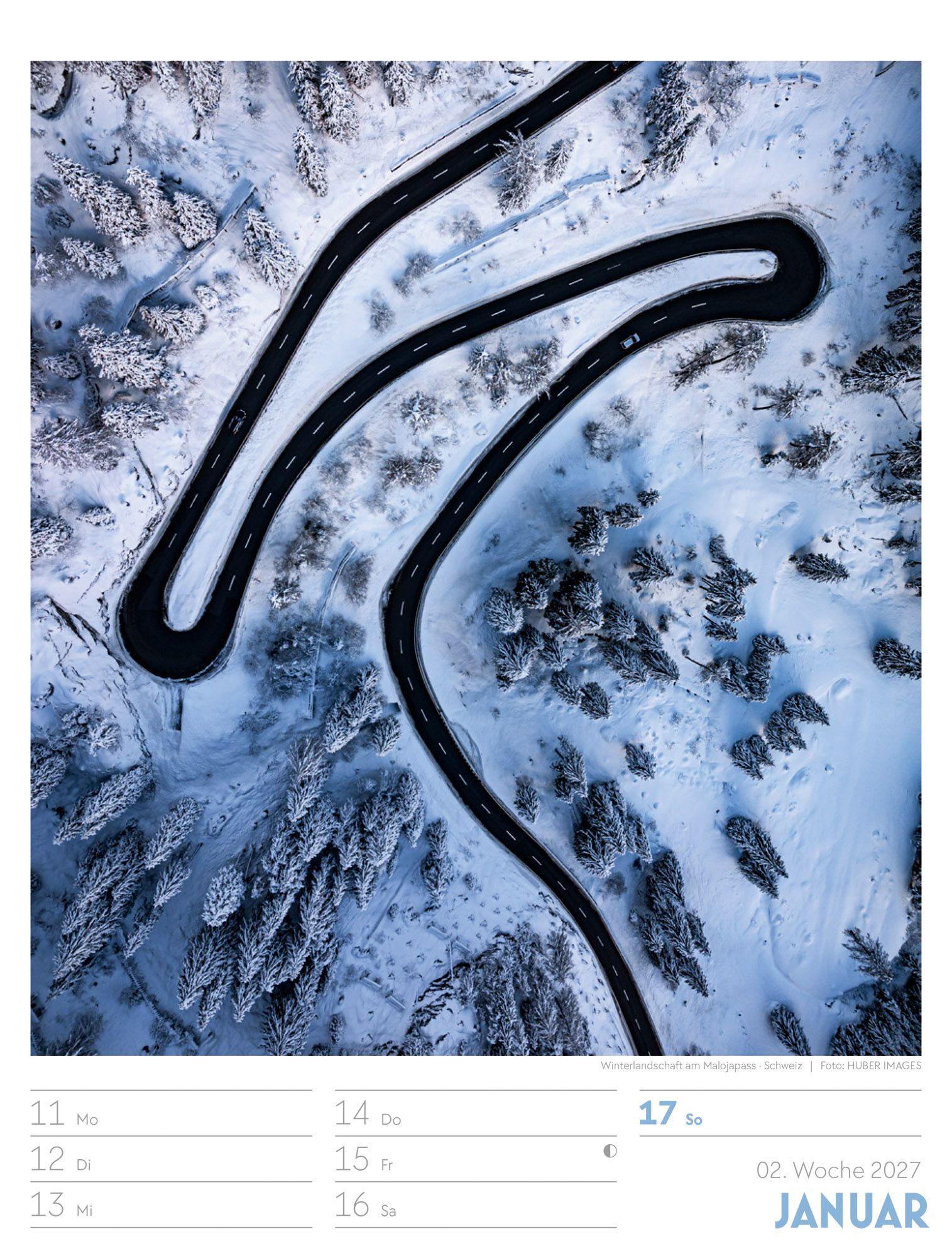 Beispielinhalt (Bild) Welt von Oben Wochenplaner Luftbild-Kalender 2027