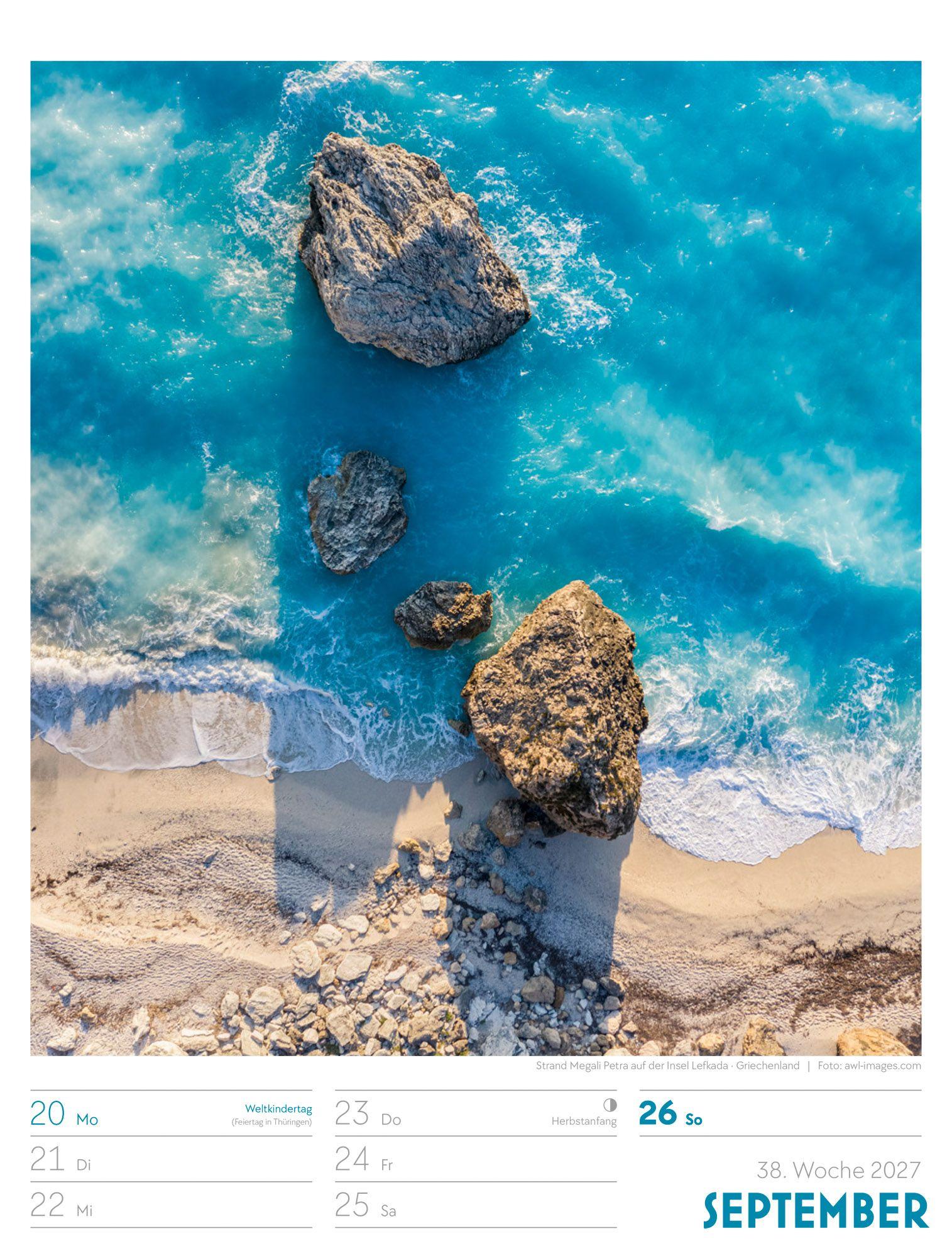 Beispielinhalt (Bild) Welt von Oben Wochenplaner Luftbild-Kalender 2027