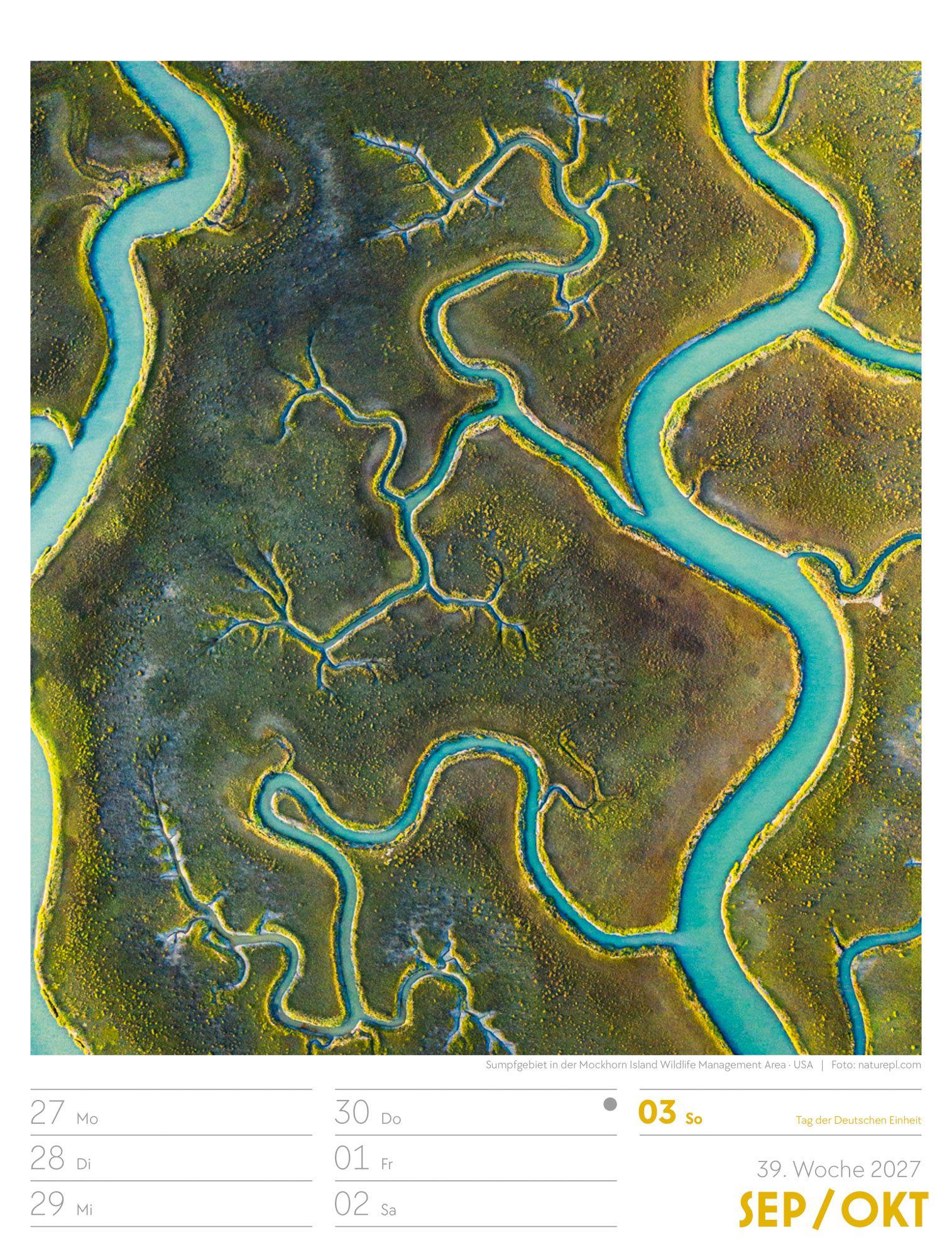 Beispielinhalt (Bild) Welt von Oben Wochenplaner Luftbild-Kalender 2027