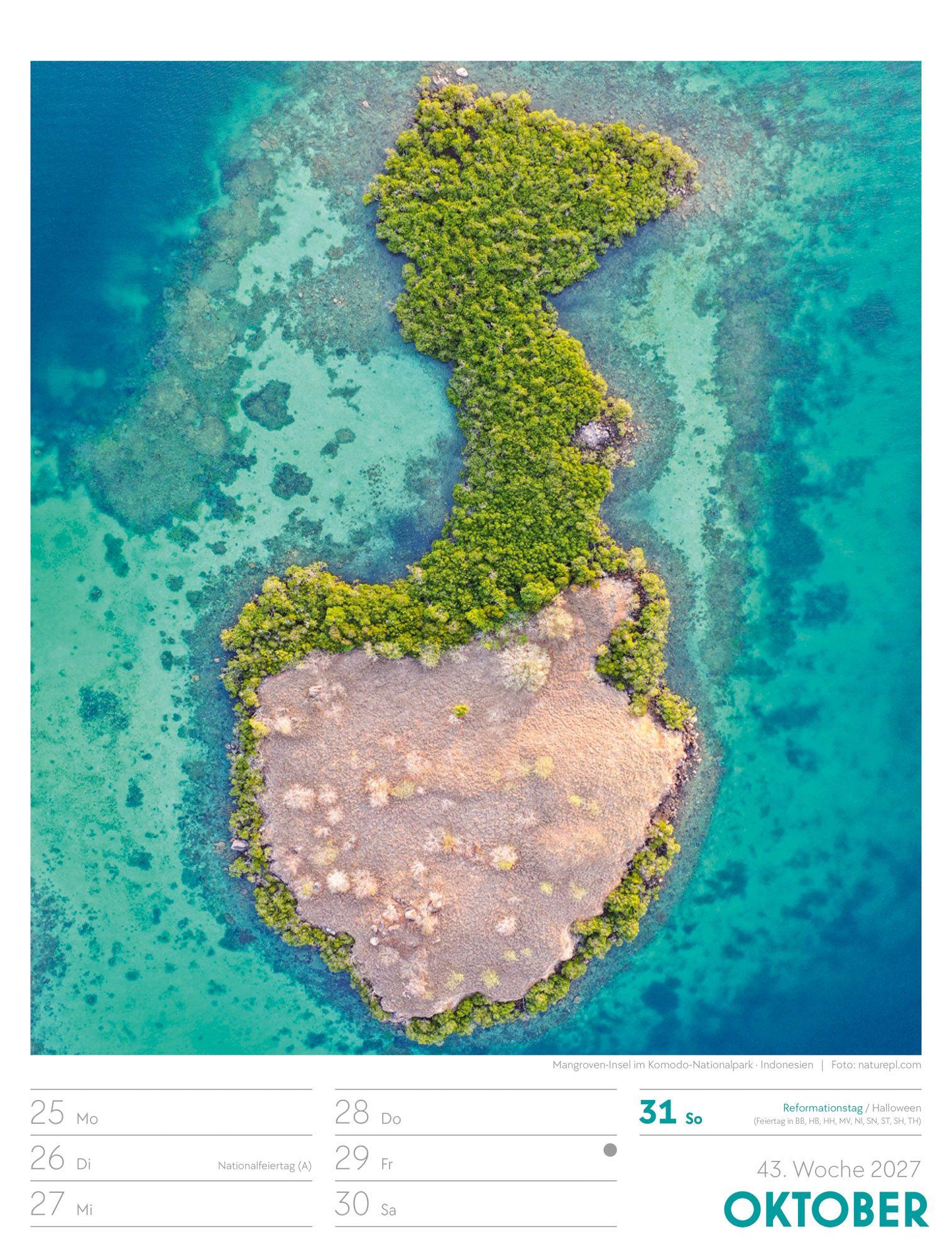 Beispielinhalt (Bild) Welt von Oben Wochenplaner Luftbild-Kalender 2027