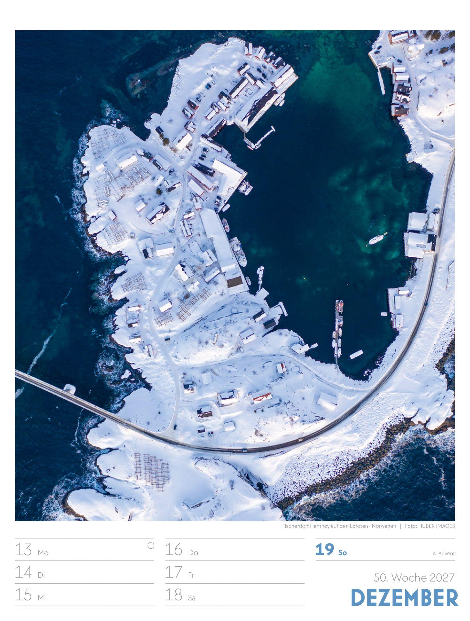 Beispielinhalt (Bild) Welt von Oben Wochenplaner Luftbild-Kalender 2027