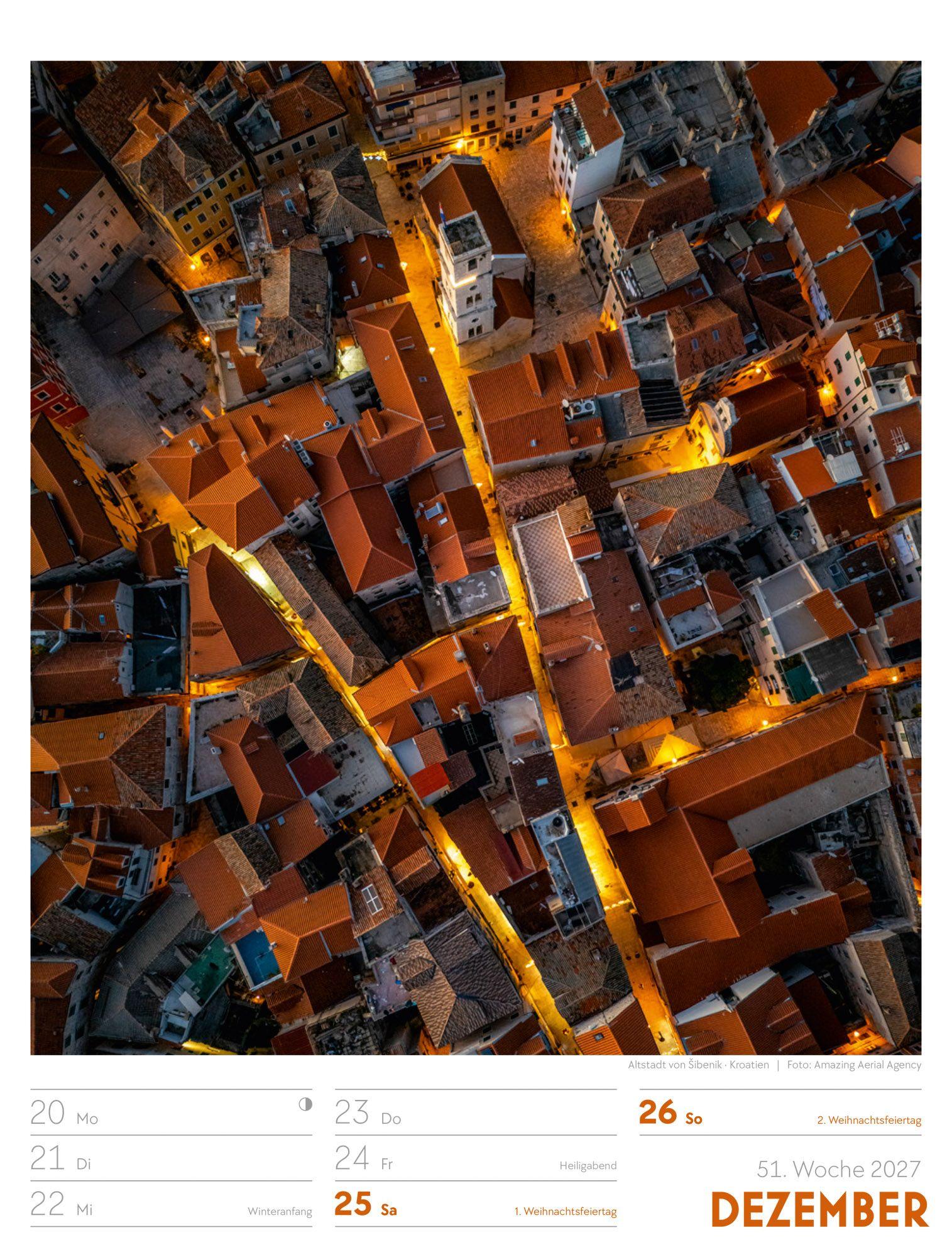 Beispielinhalt (Bild) Welt von Oben Wochenplaner Luftbild-Kalender 2027