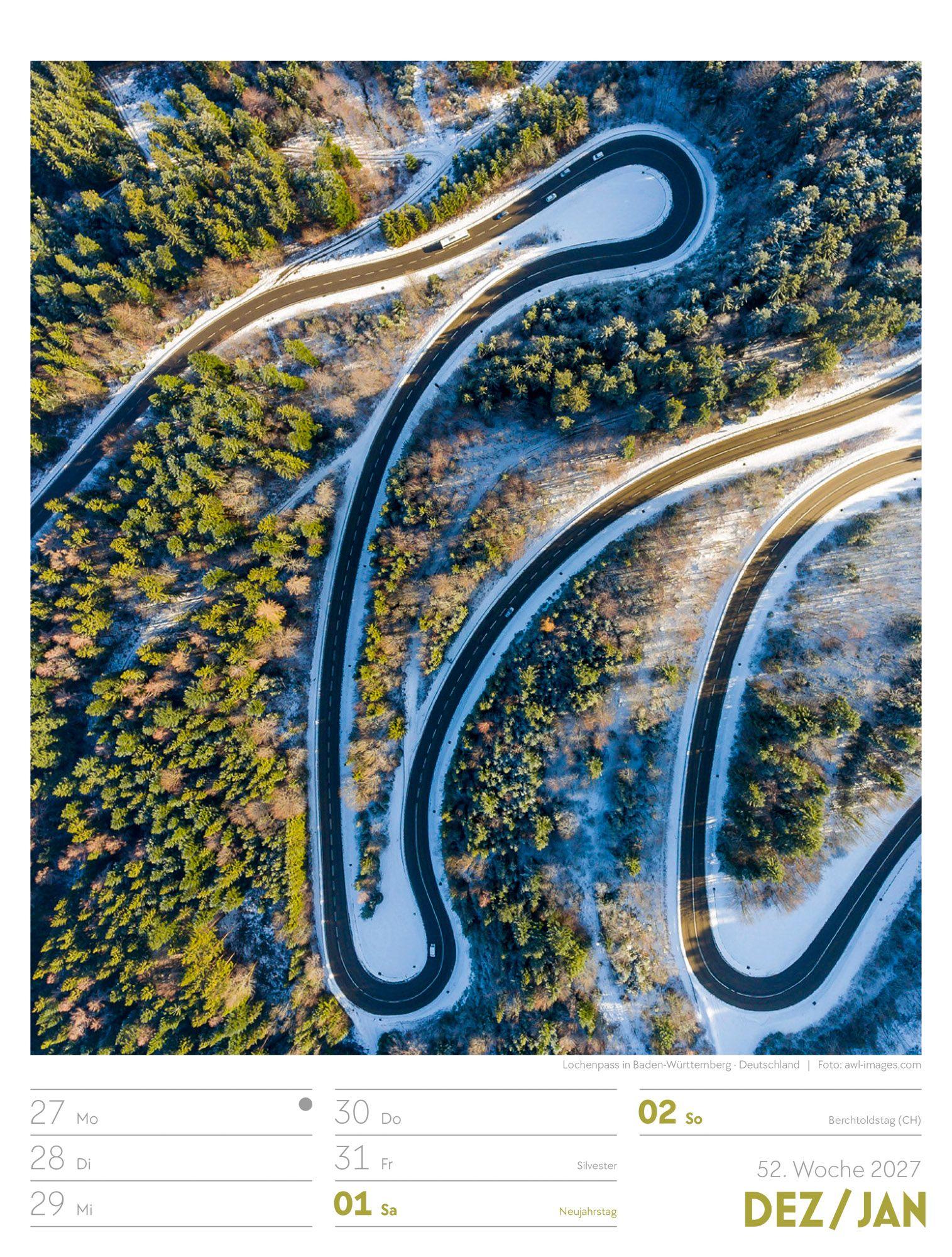Beispielinhalt (Bild) Welt von Oben Wochenplaner Luftbild-Kalender 2027