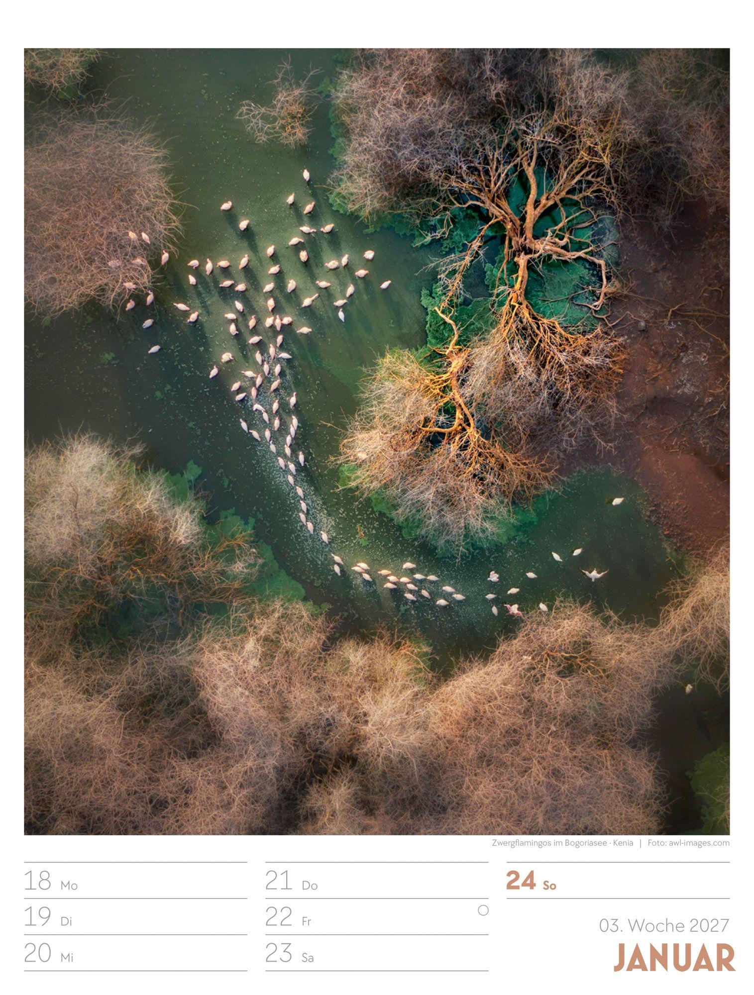 Beispielinhalt (Bild) Welt von Oben Wochenplaner Luftbild-Kalender 2027