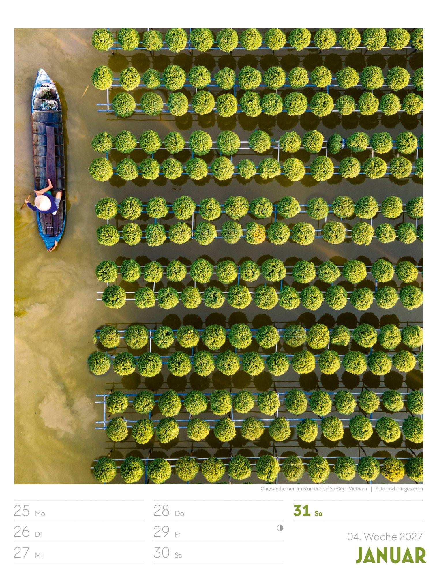 Beispielinhalt (Bild) Welt von Oben Wochenplaner Luftbild-Kalender 2027