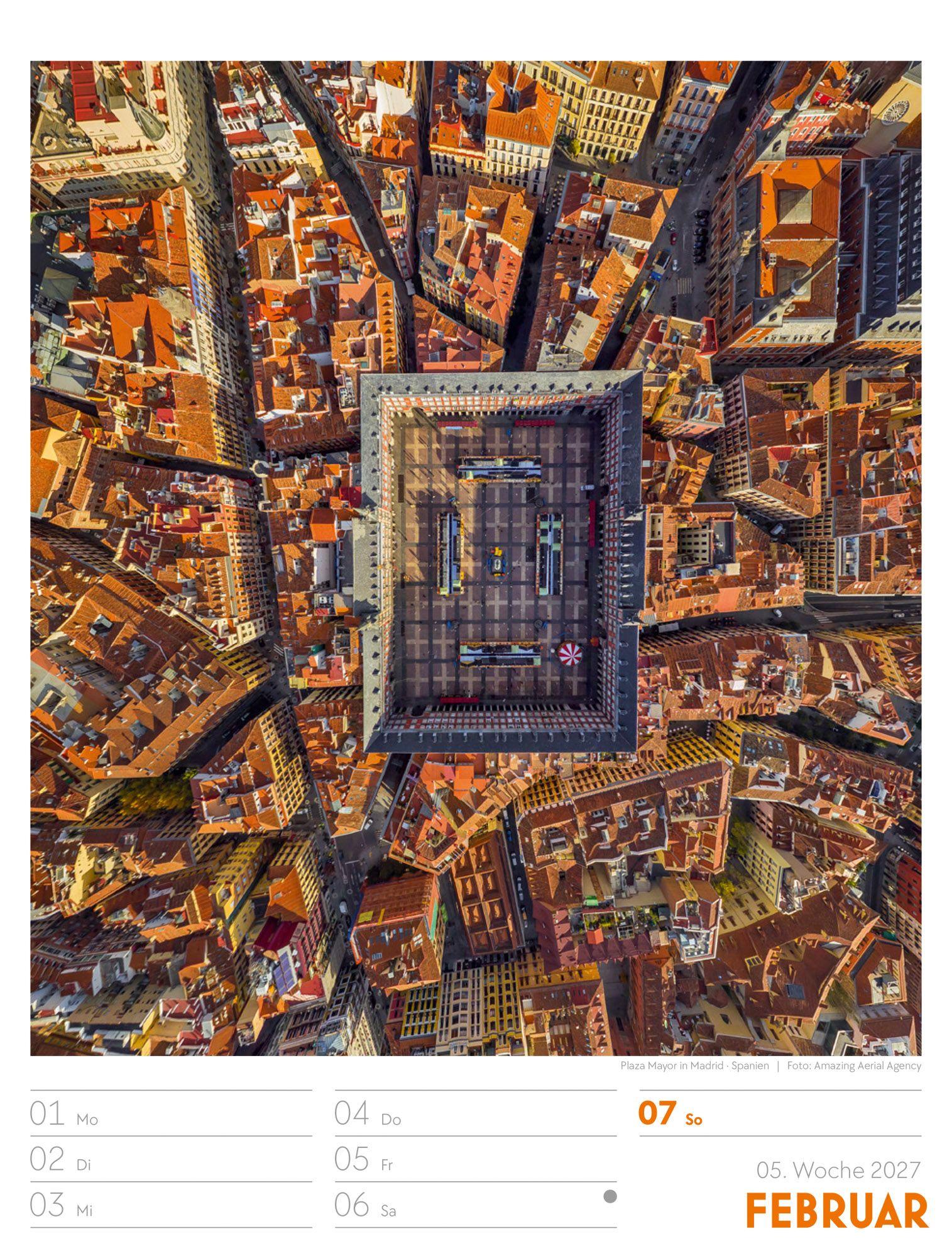 Beispielinhalt (Bild) Welt von Oben Wochenplaner Luftbild-Kalender 2027