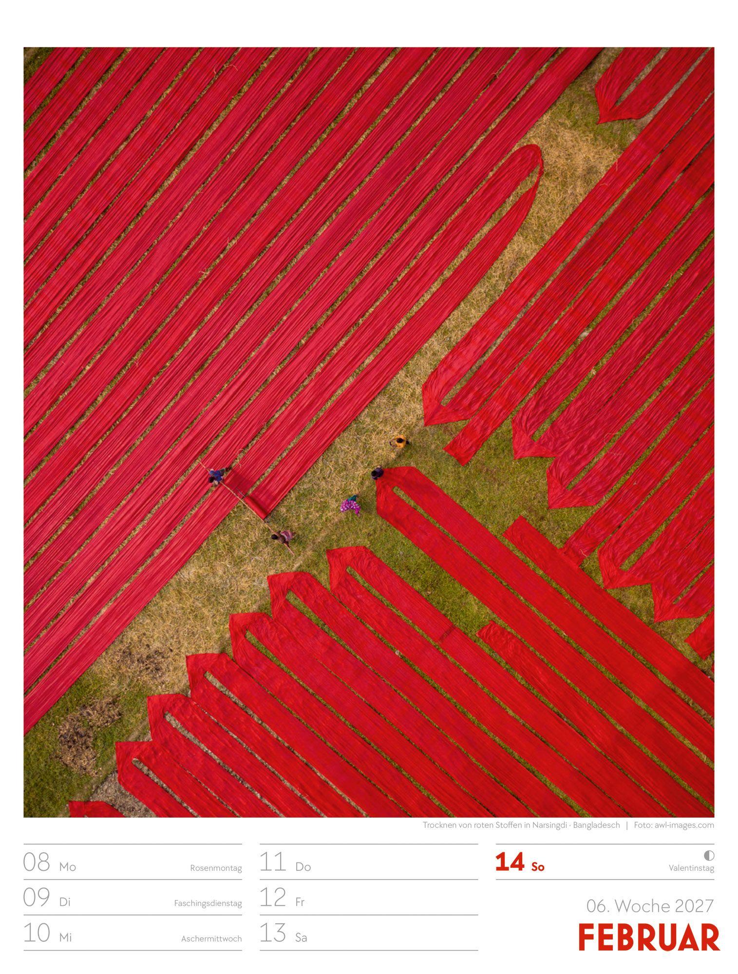 Beispielinhalt (Bild) Welt von Oben Wochenplaner Luftbild-Kalender 2027