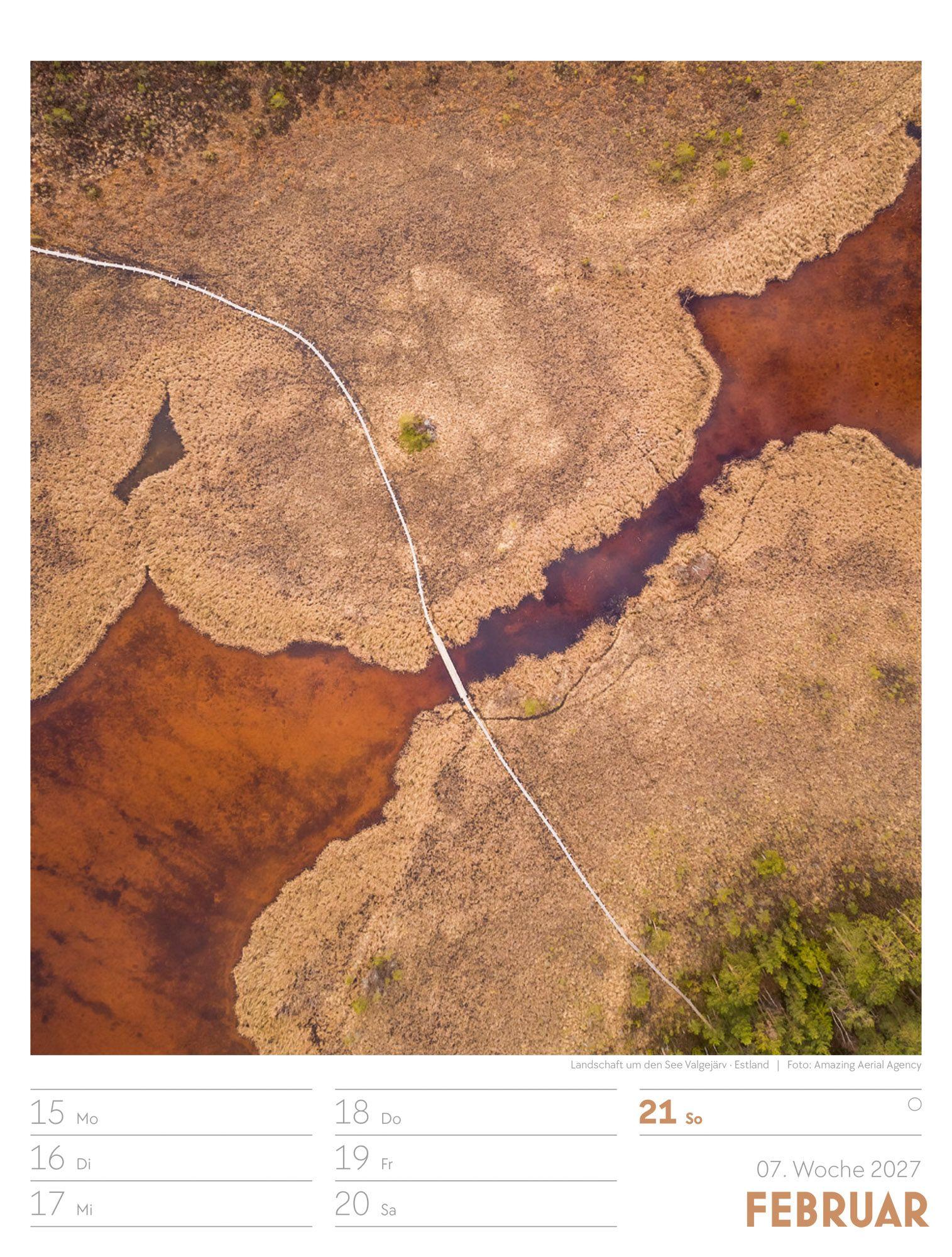 Beispielinhalt (Bild) Welt von Oben Wochenplaner Luftbild-Kalender 2027