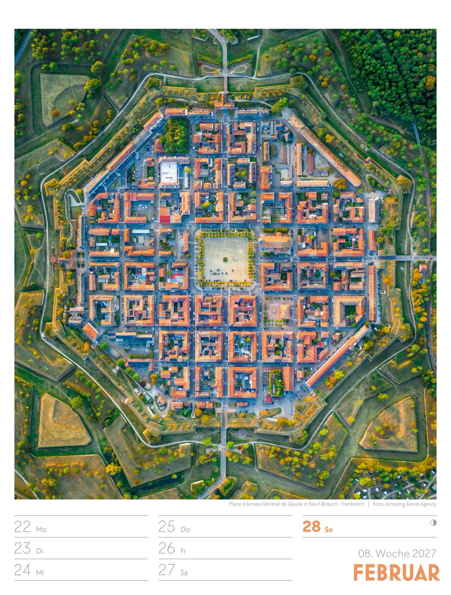 Beispielinhalt (Bild) Welt von Oben Wochenplaner Luftbild-Kalender 2027