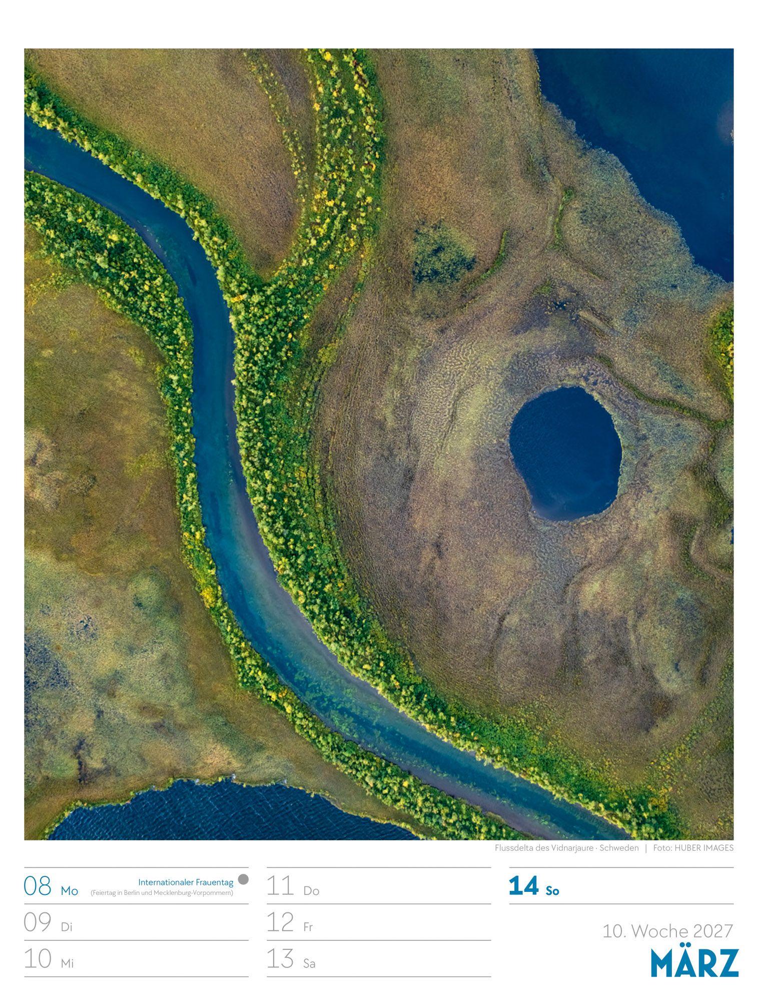Beispielinhalt (Bild) Welt von Oben Wochenplaner Luftbild-Kalender 2027