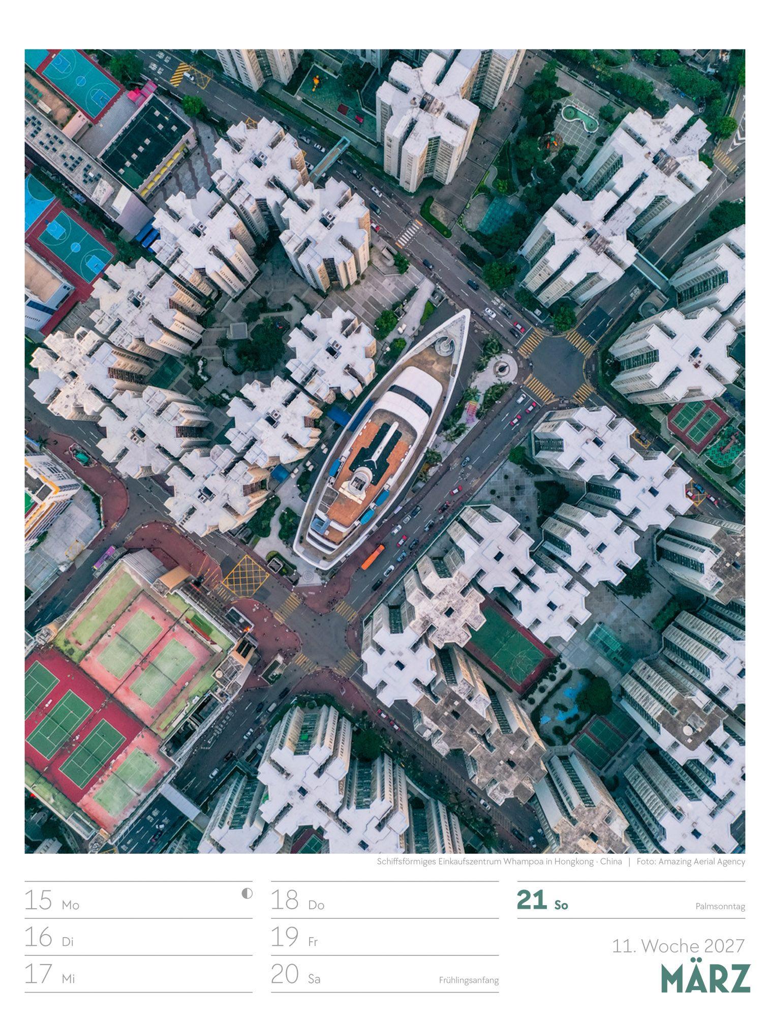 Beispielinhalt (Bild) Welt von Oben Wochenplaner Luftbild-Kalender 2027