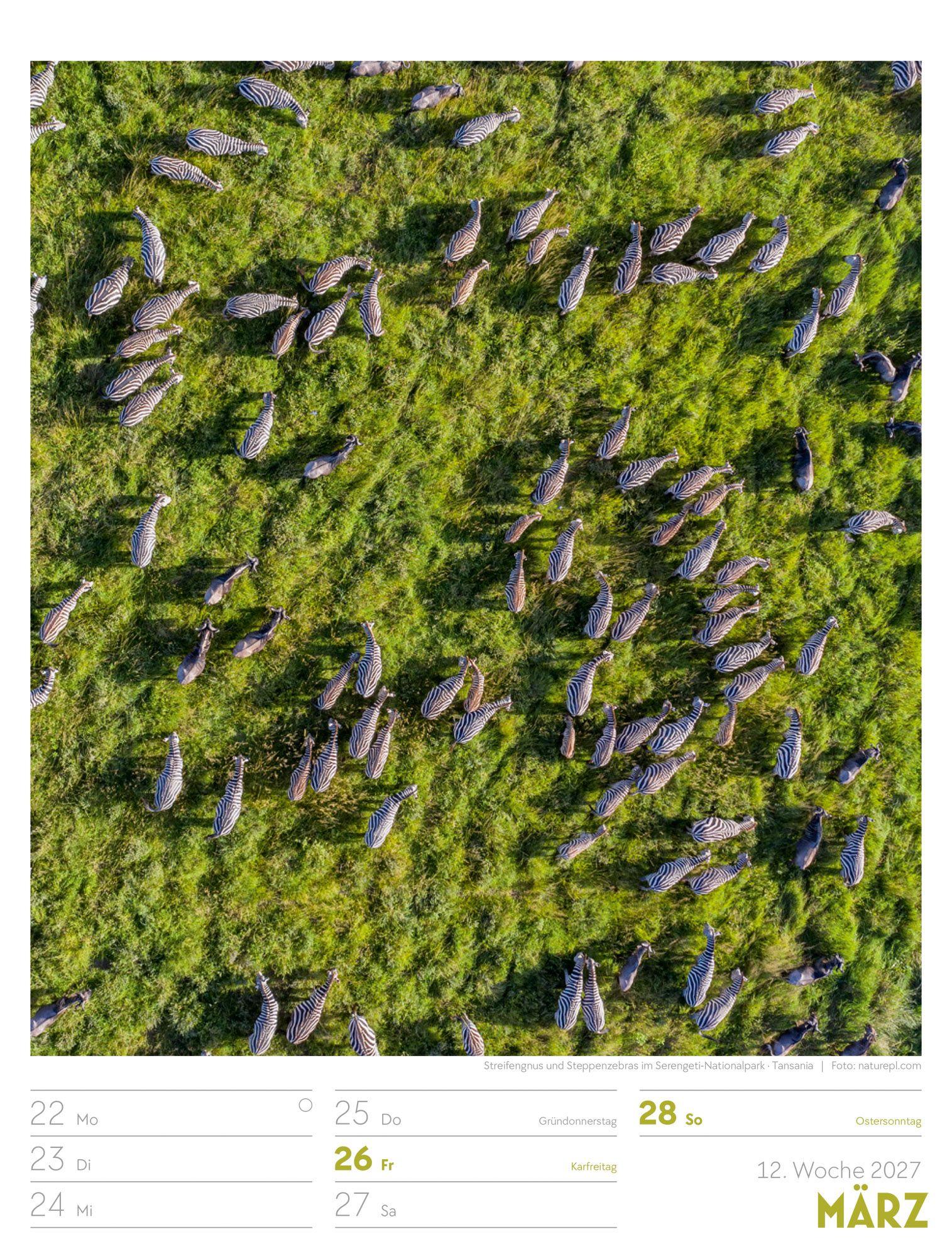 Beispielinhalt (Bild) Welt von Oben Wochenplaner Luftbild-Kalender 2027