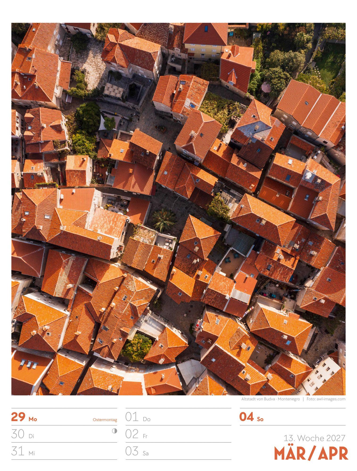 Beispielinhalt (Bild) Welt von Oben Wochenplaner Luftbild-Kalender 2027