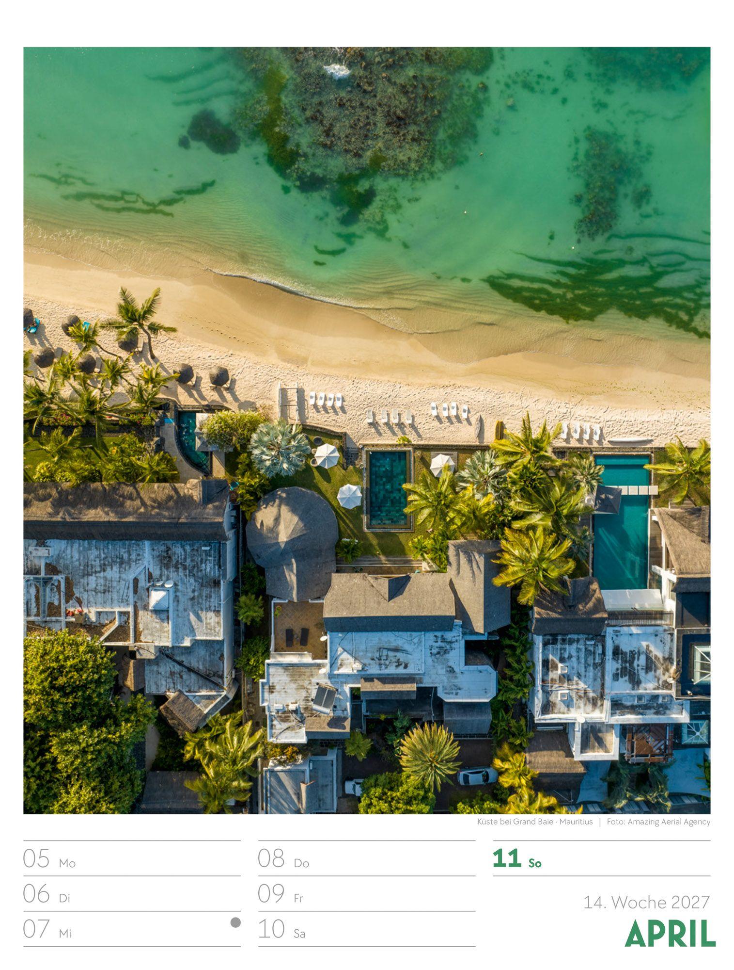 Beispielinhalt (Bild) Welt von Oben Wochenplaner Luftbild-Kalender 2027