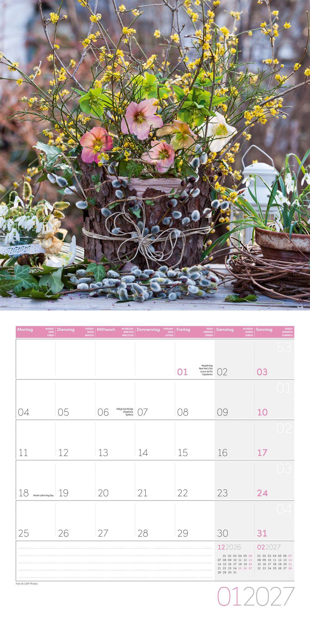 Beispielinhalt (Bild) Blumenzauber Kalender 2027 - 30x30 - Art12