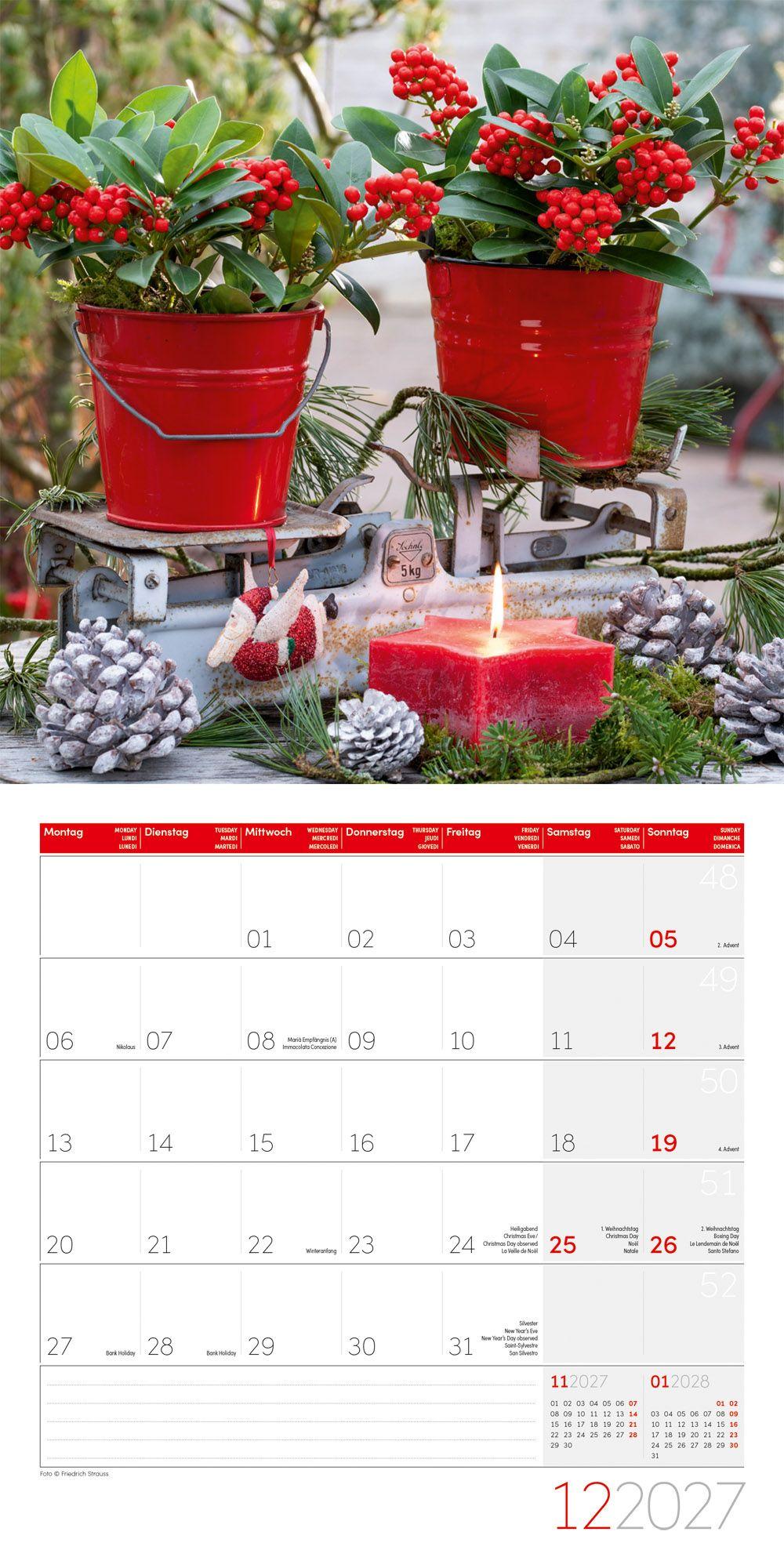 Beispielinhalt (Bild) Blumenzauber Kalender 2027 - 30x30 - Art12