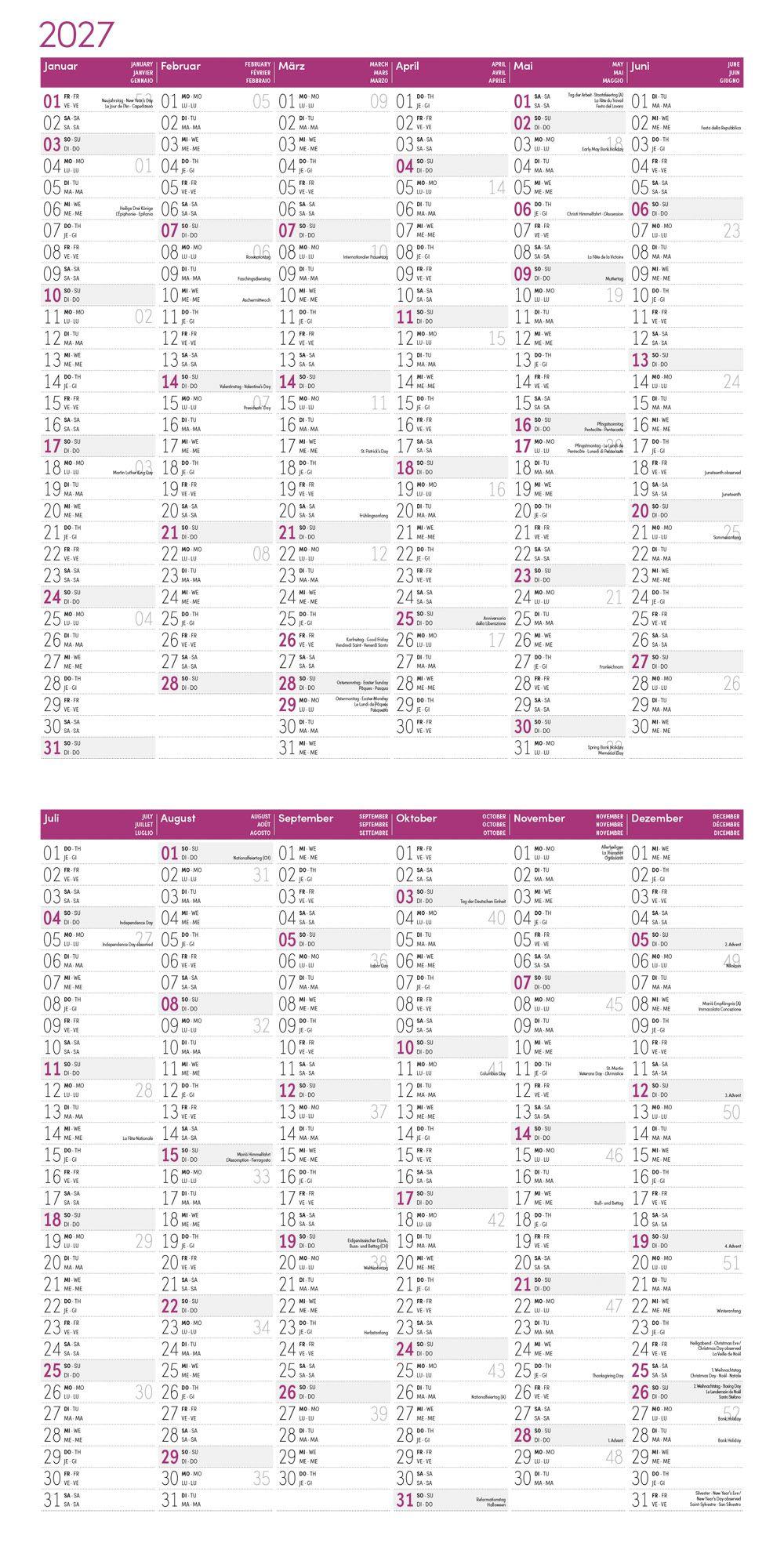 Beispielinhalt (Bild) Blumenzauber Kalender 2027 - 30x30 - Art12