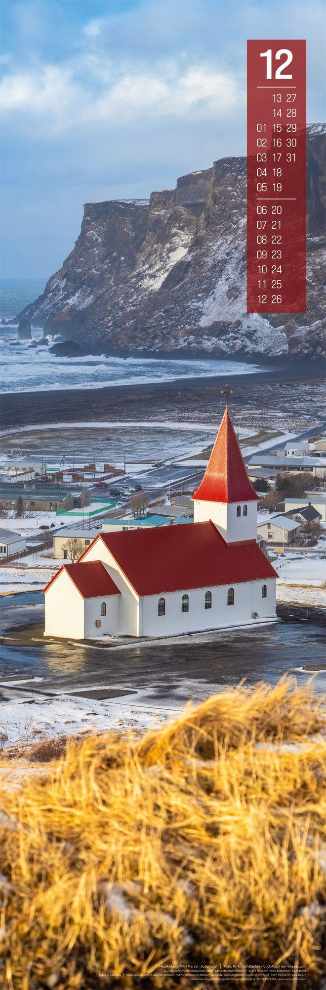 Beispielinhalt (Bild) Island Vertikal Kalender 2027