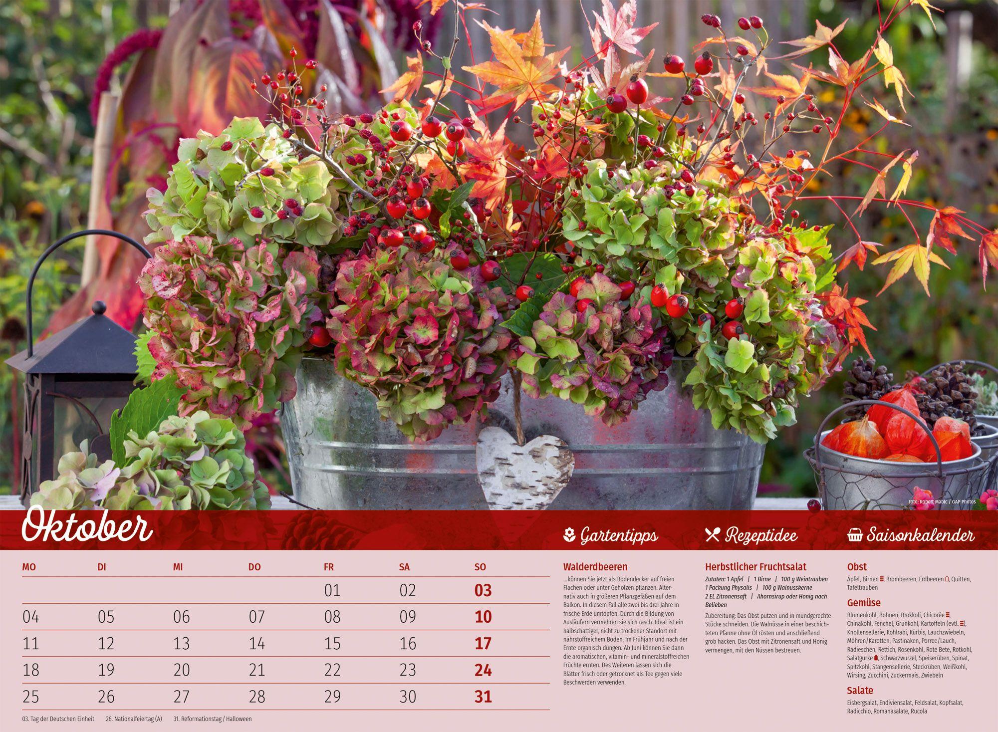 Beispielinhalt (Bild) Landliebe Garten-Kalender 2027