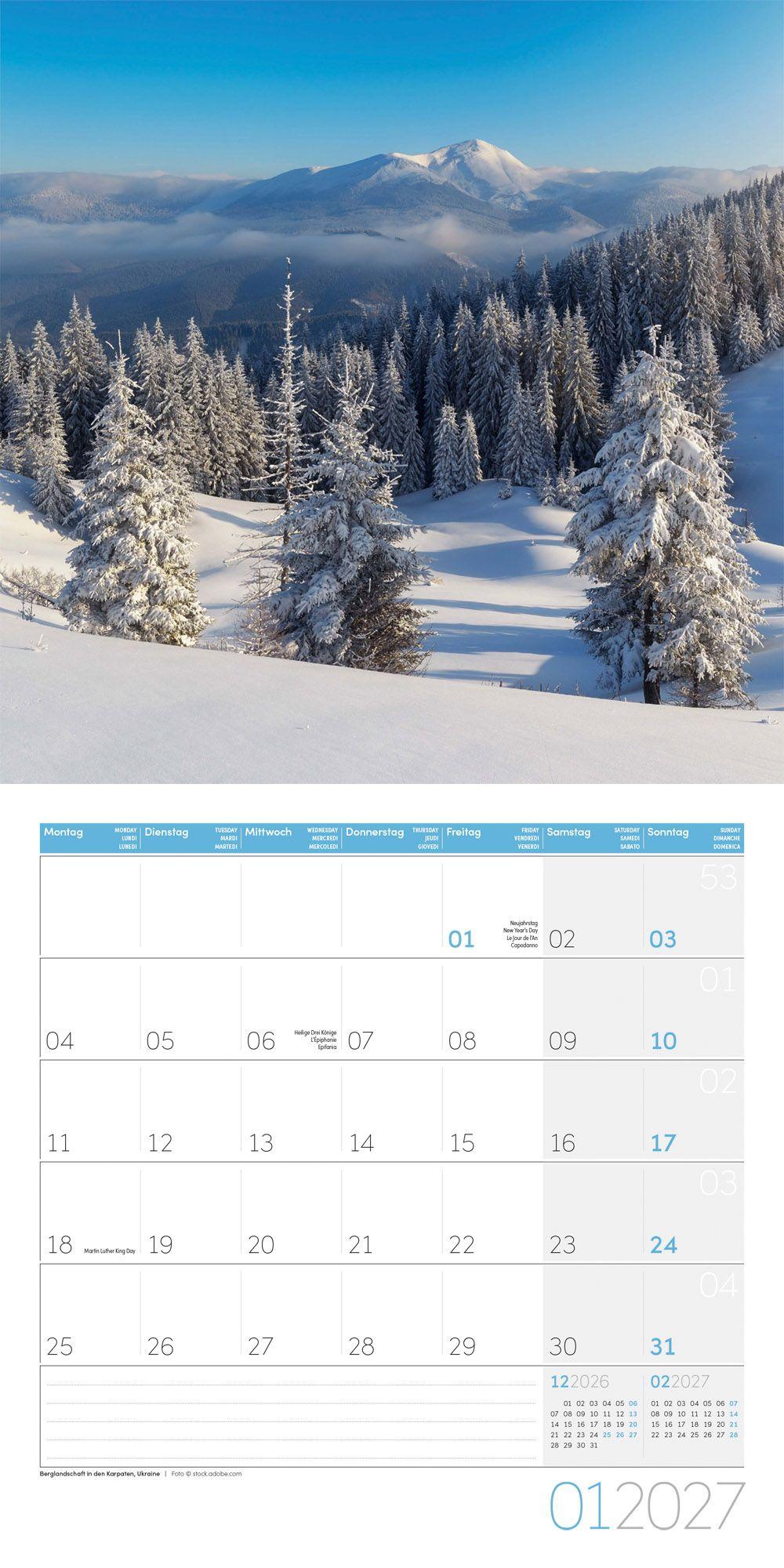 Beispielinhalt (Bild) Zauber des Waldes Kalender 2027 - 30x30 - Art12