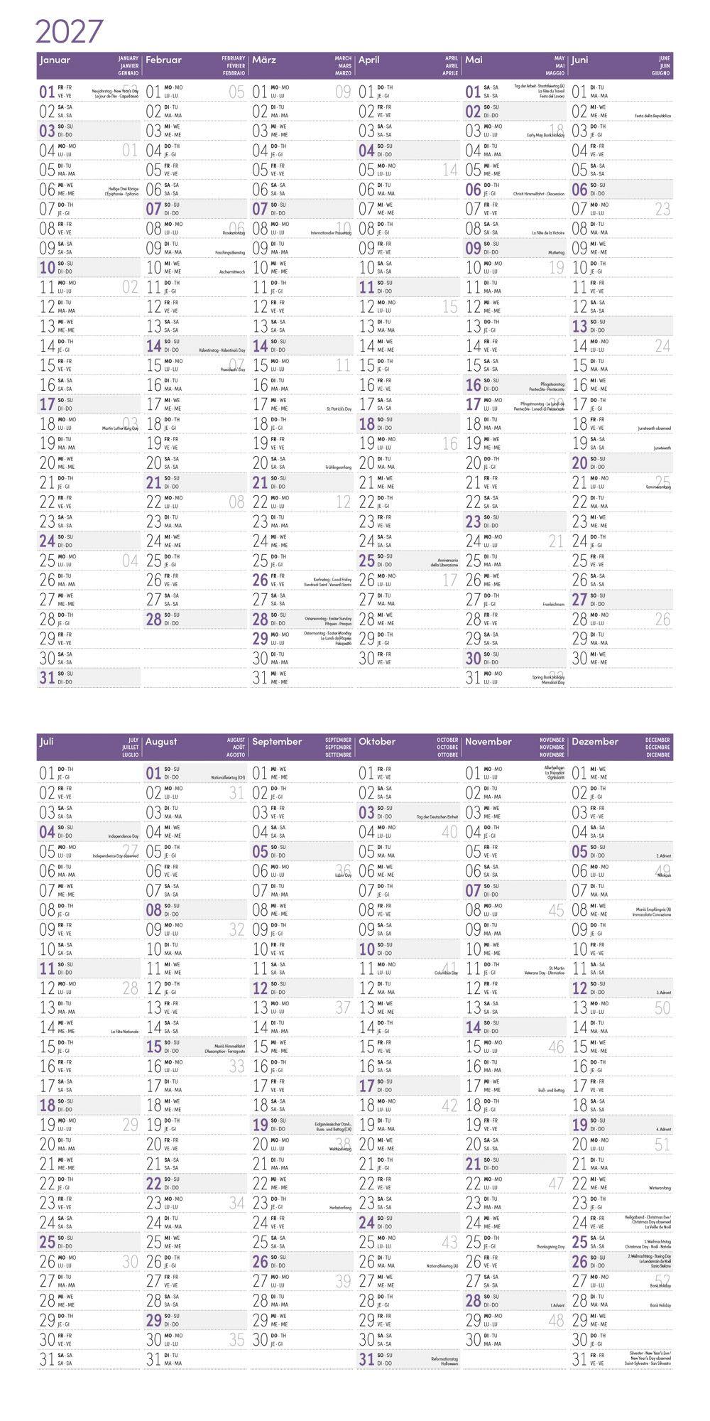 Beispielinhalt (Bild) Zauber des Waldes Kalender 2027 - 30x30 - Art12