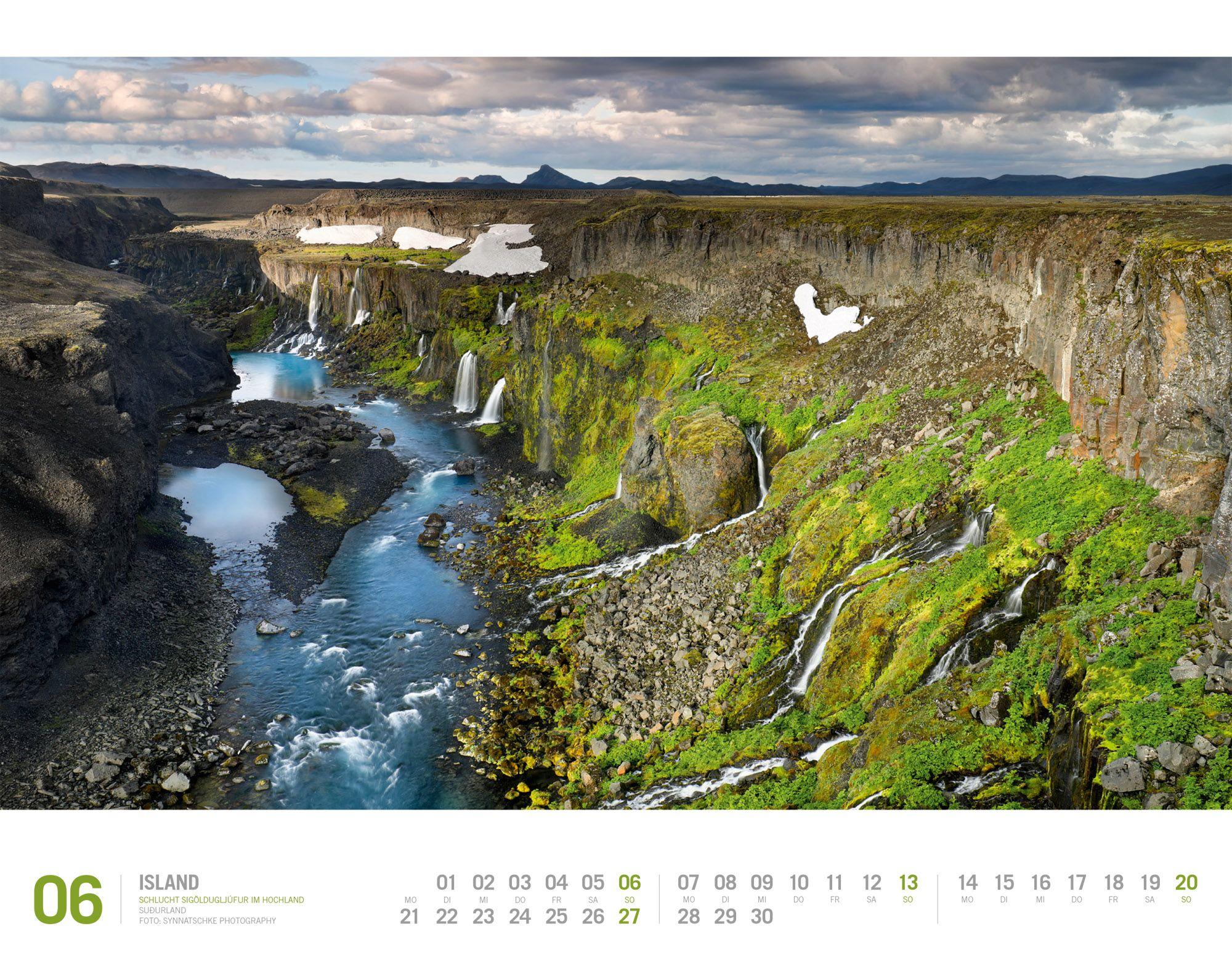 Beispielinhalt (Bild) Island Kalender 2027 | Unterwegs zwischen Gletschern und Geysiren