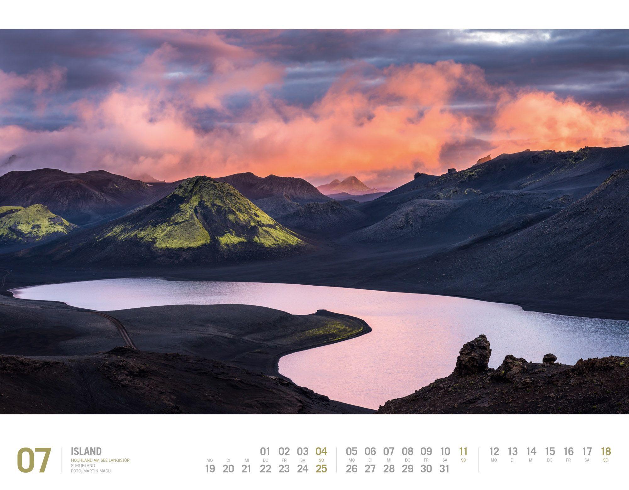 Beispielinhalt (Bild) Island Kalender 2027 | Unterwegs zwischen Gletschern und Geysiren