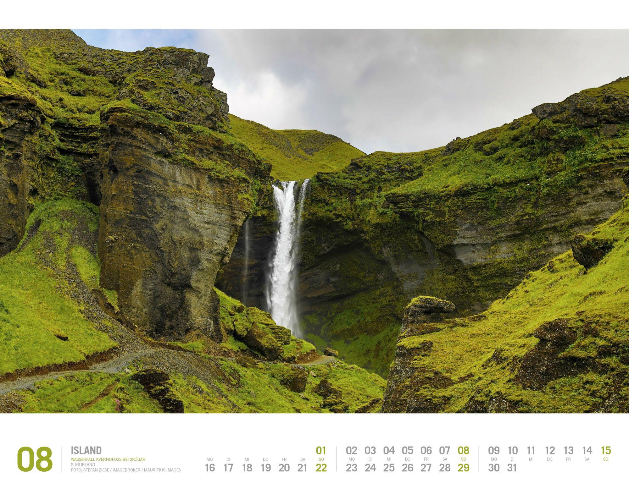 Beispielinhalt (Bild) Island Kalender 2027 | Unterwegs zwischen Gletschern und Geysiren