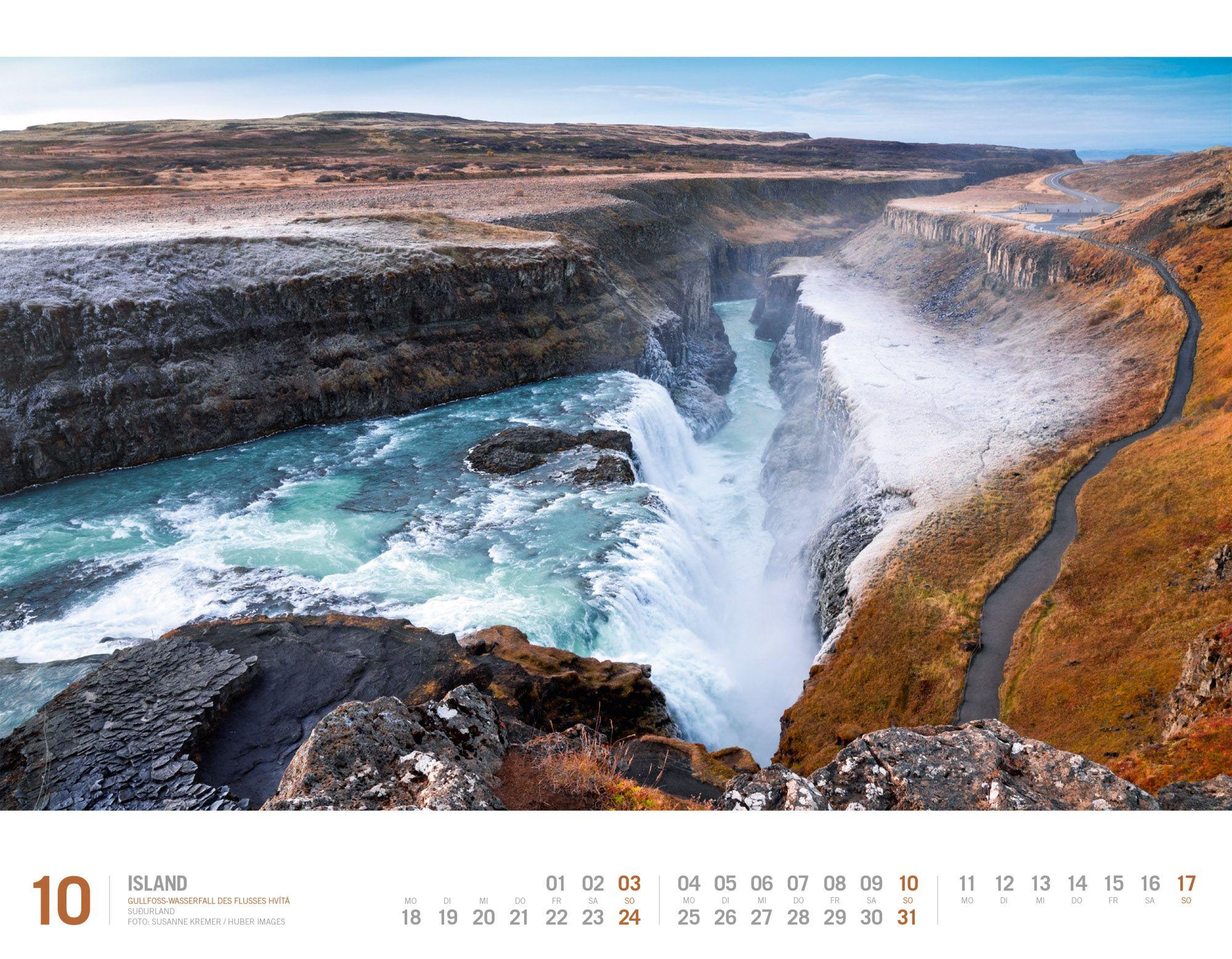 Beispielinhalt (Bild) Island Kalender 2027 | Unterwegs zwischen Gletschern und Geysiren