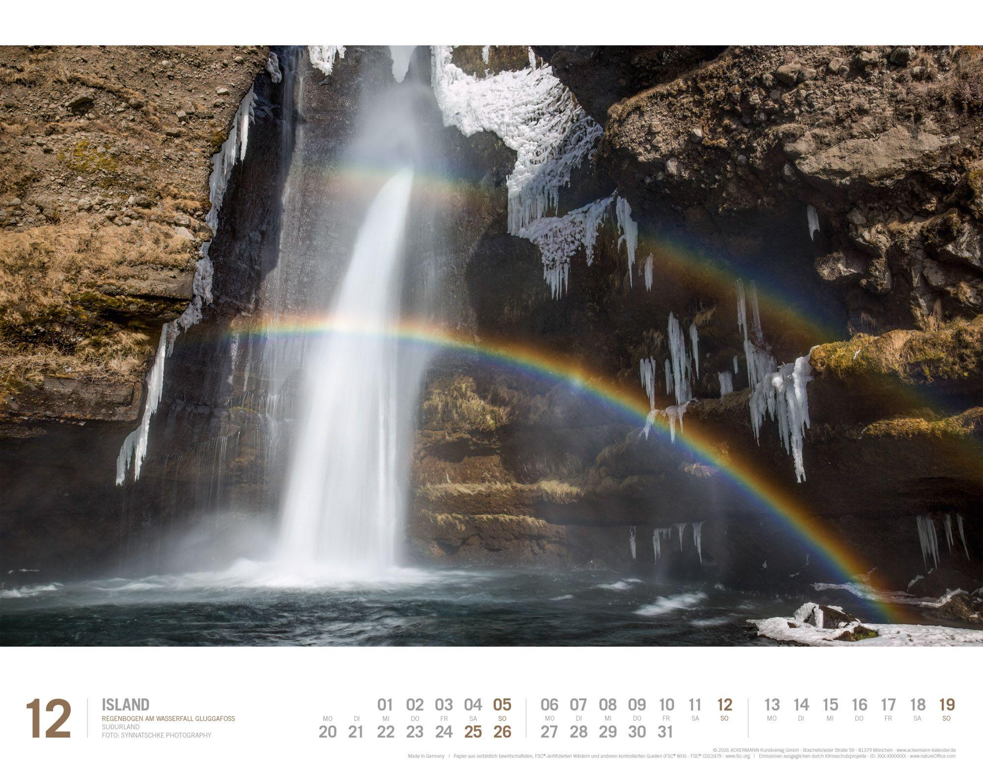 Beispielinhalt (Bild) Island Kalender 2027 | Unterwegs zwischen Gletschern und Geysiren