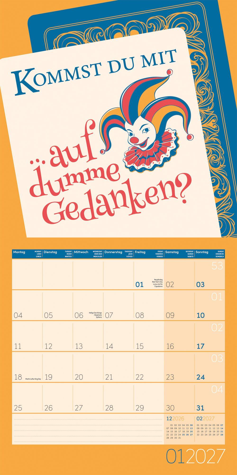 Beispielinhalt (Bild) Einspruch Kalender 2027 - 30x30 - Art12