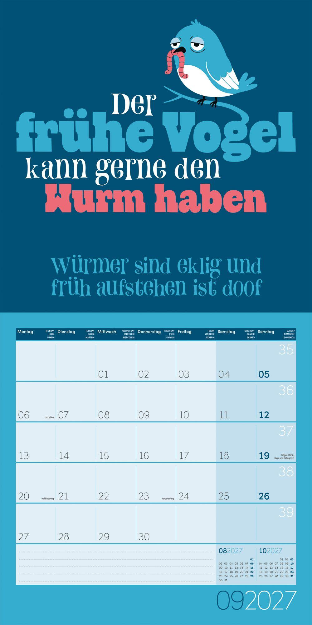 Beispielinhalt (Bild) Einspruch Kalender 2027 - 30x30 - Art12