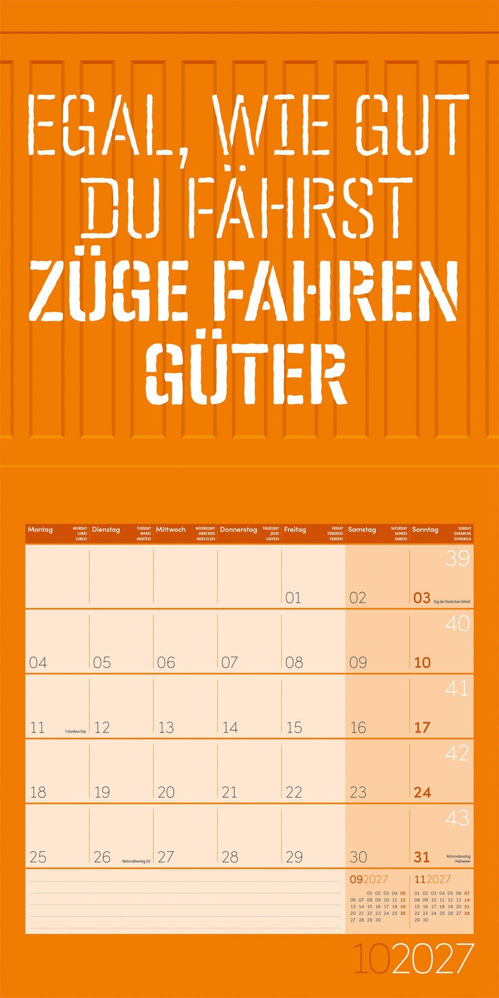 Beispielinhalt (Bild) Einspruch Kalender 2027 - 30x30 - Art12