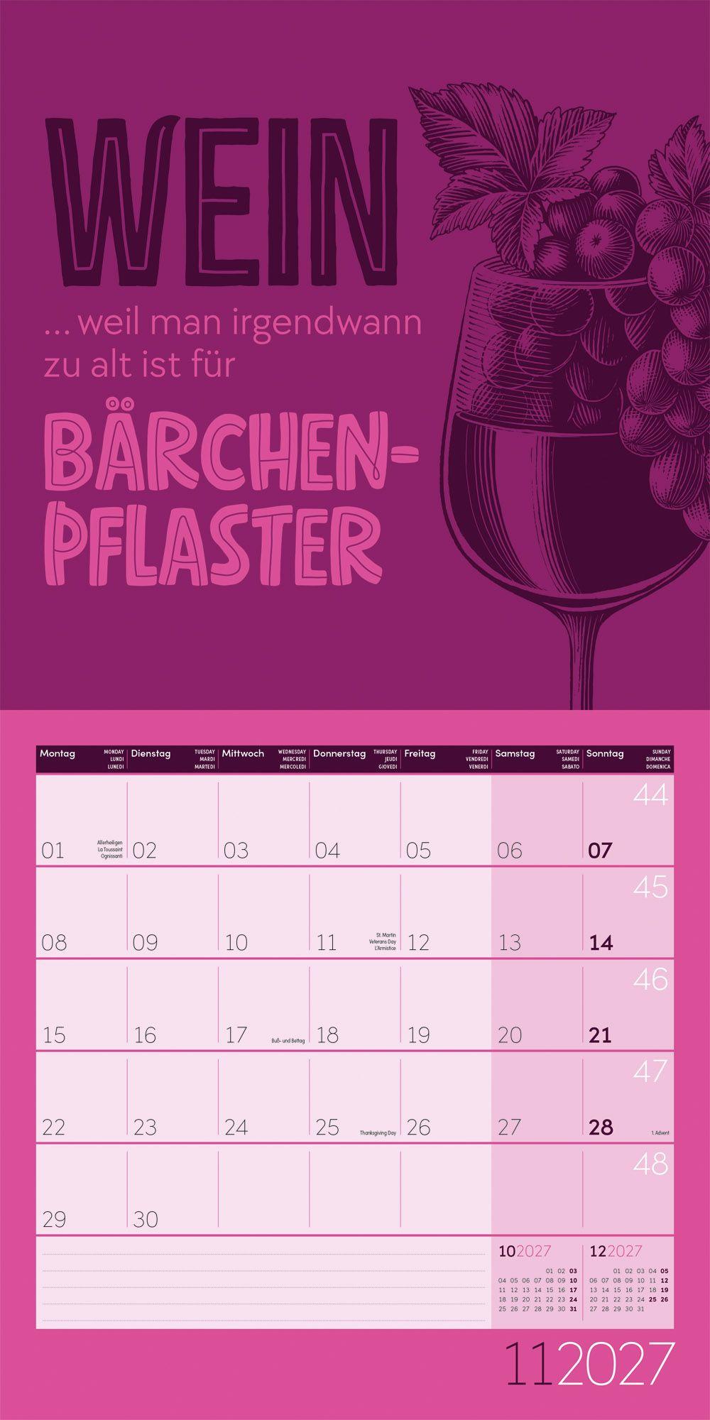 Beispielinhalt (Bild) Einspruch Kalender 2027 - 30x30 - Art12