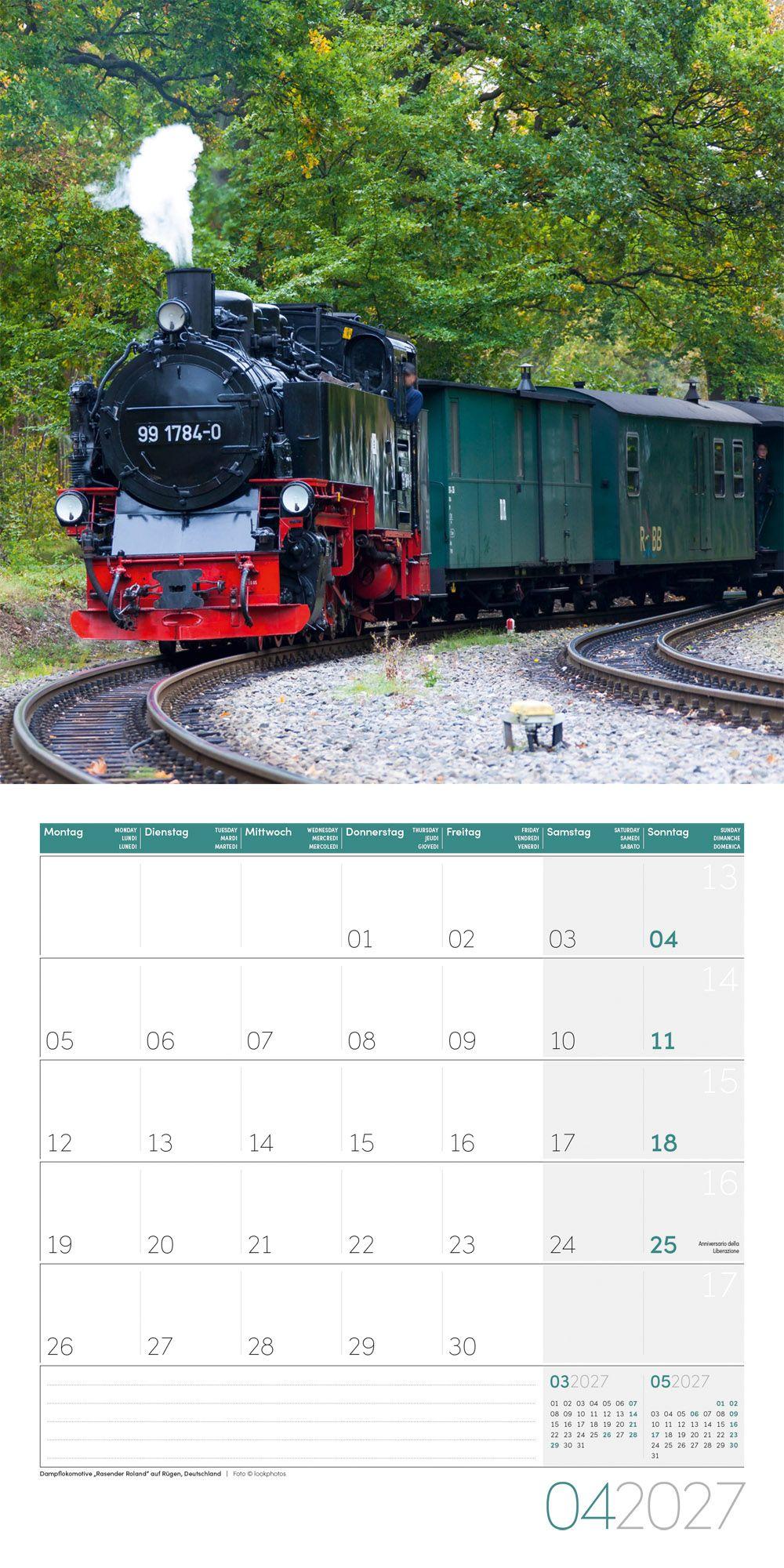 Beispielinhalt (Bild) Lokomotiven Kalender 2027 - 30x30 - Art12