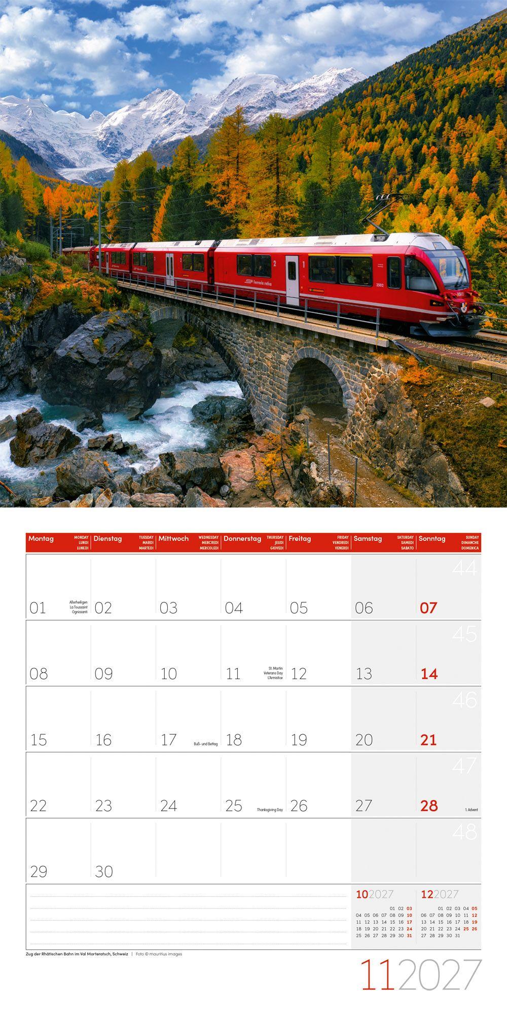 Beispielinhalt (Bild) Lokomotiven Kalender 2027 - 30x30 - Art12