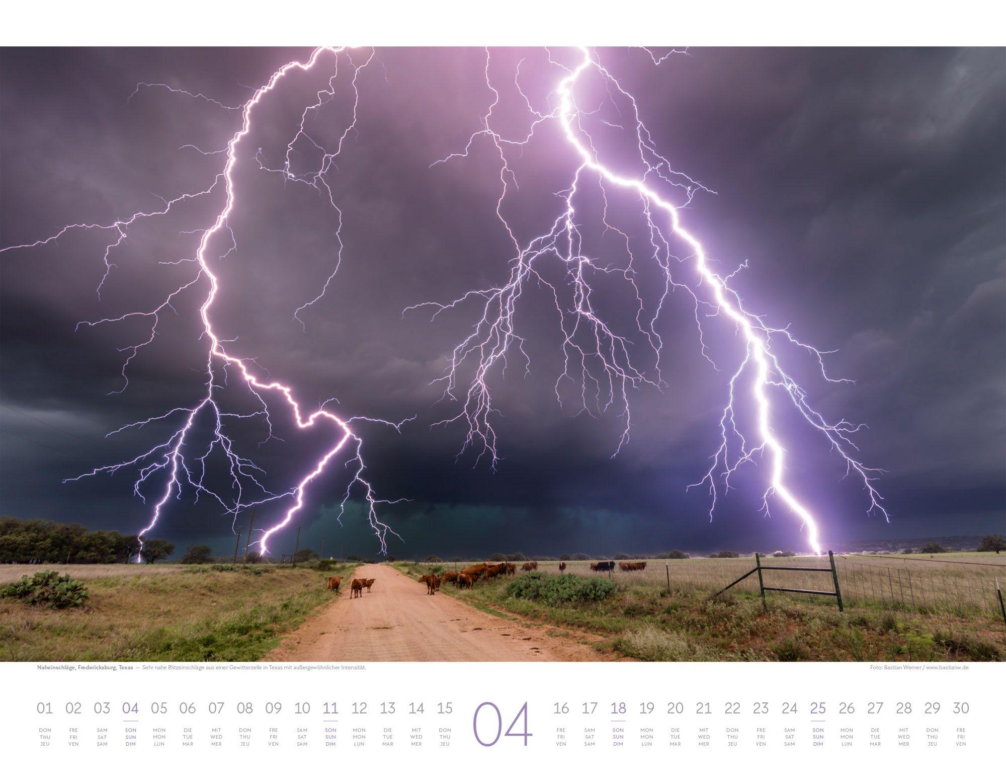 Beispielinhalt (Bild) Naturkräfte Kalender 2027 | Wetterphänomene und Naturgewalten