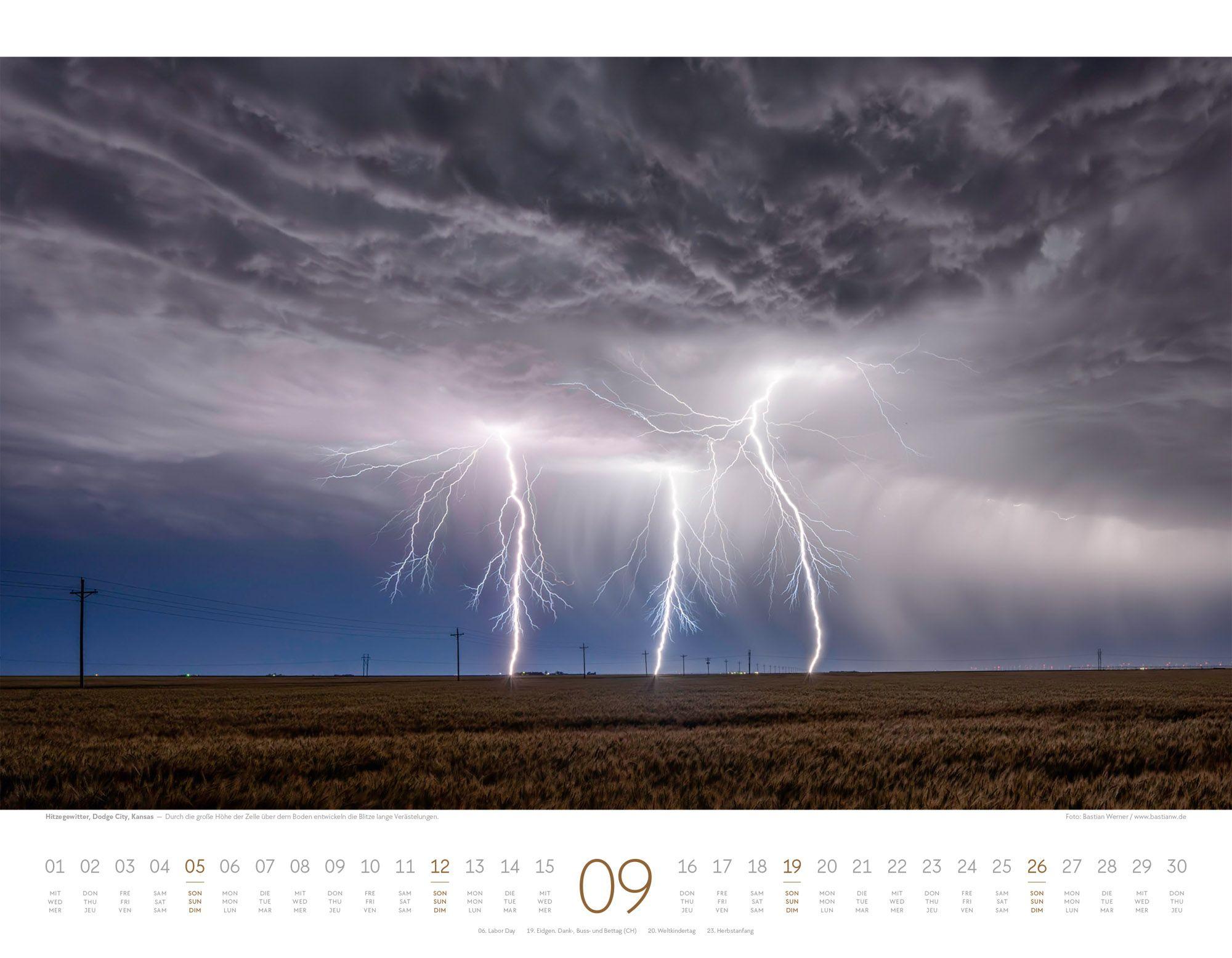 Beispielinhalt (Bild) Naturkräfte Kalender 2027 | Wetterphänomene und Naturgewalten