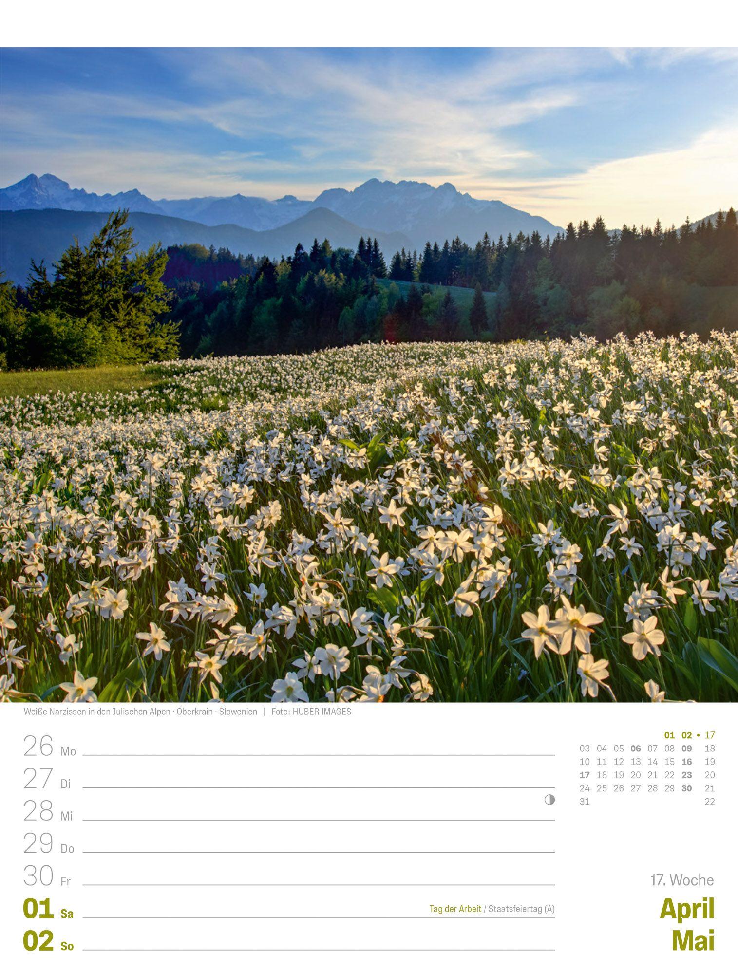 Beispielinhalt (Bild) Planet Erde Wochenplaner Kalender 2027 | Landschaften der Welt