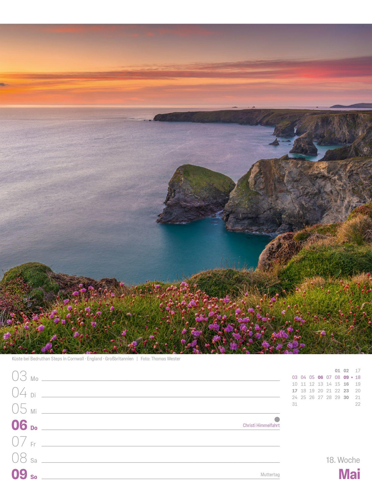 Beispielinhalt (Bild) Planet Erde Wochenplaner Kalender 2027 | Landschaften der Welt